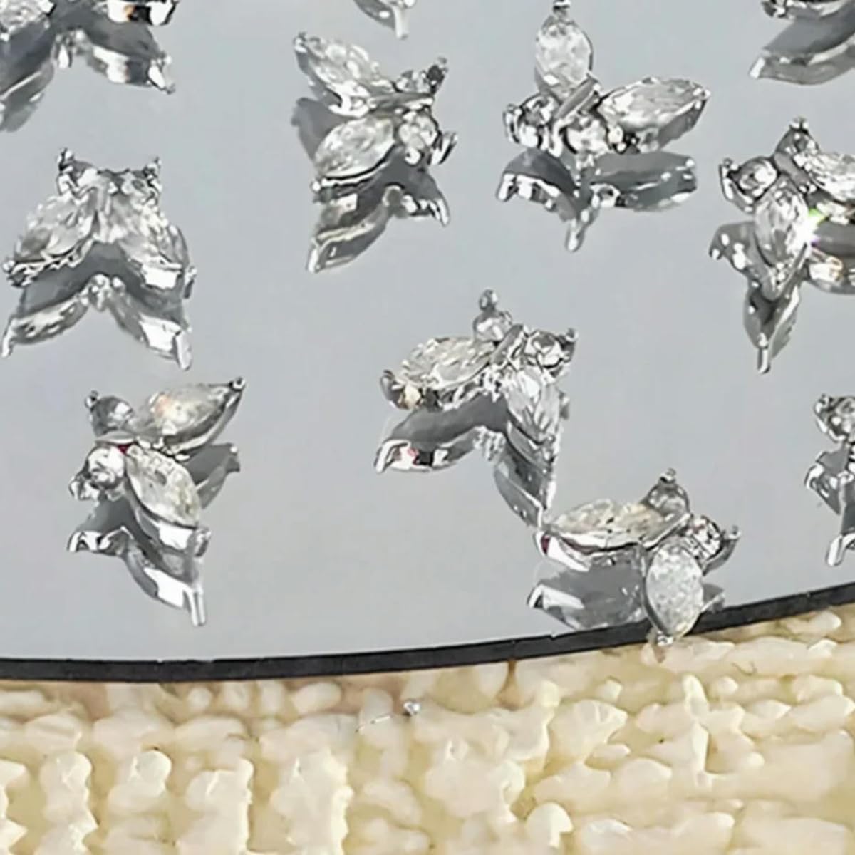 CIVIOOH Mini Butterfly Nail Accessories Nail Rhinestone 20pcs