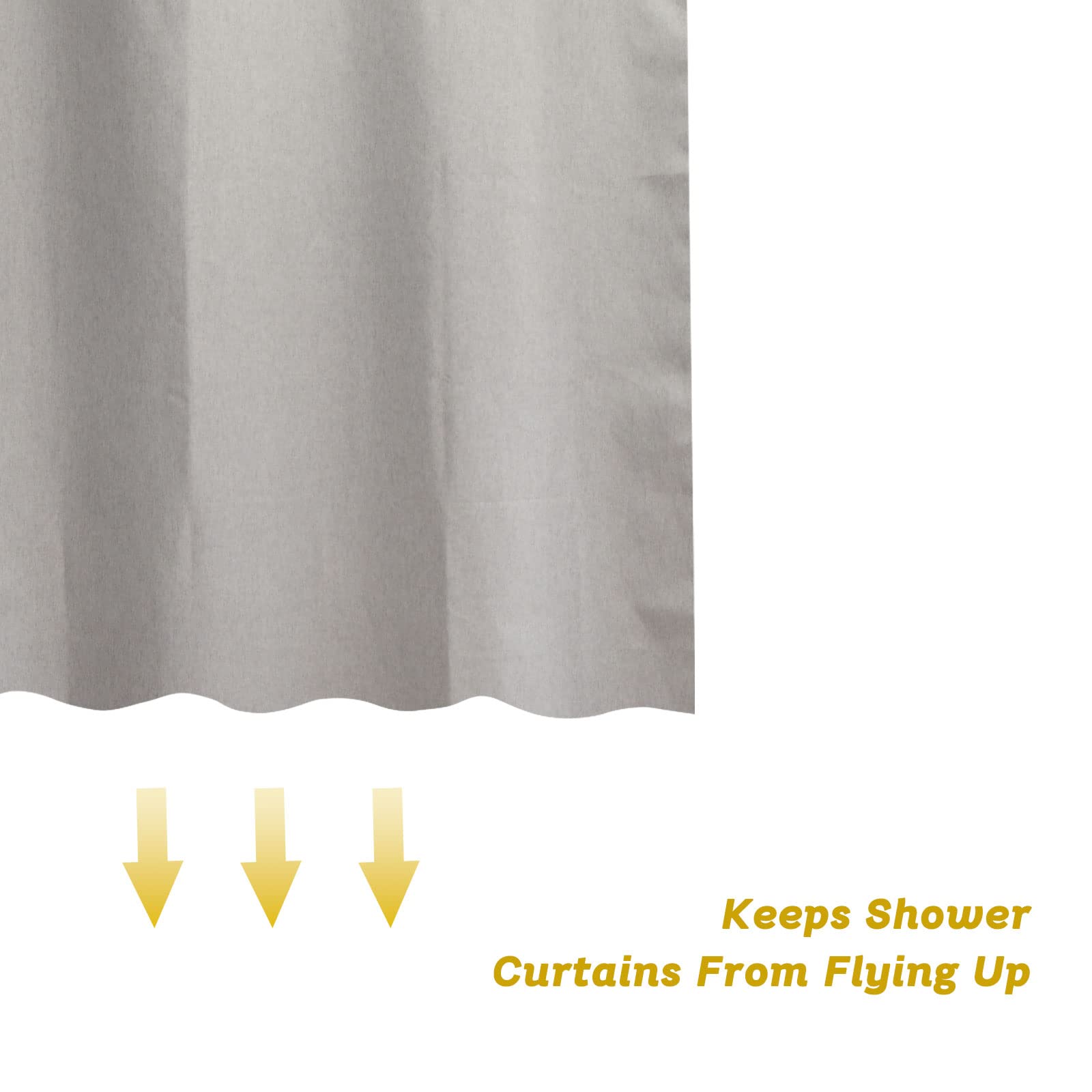 YISURE Narrow Linen Textured Shower Curtain 120x200cm - Image 4