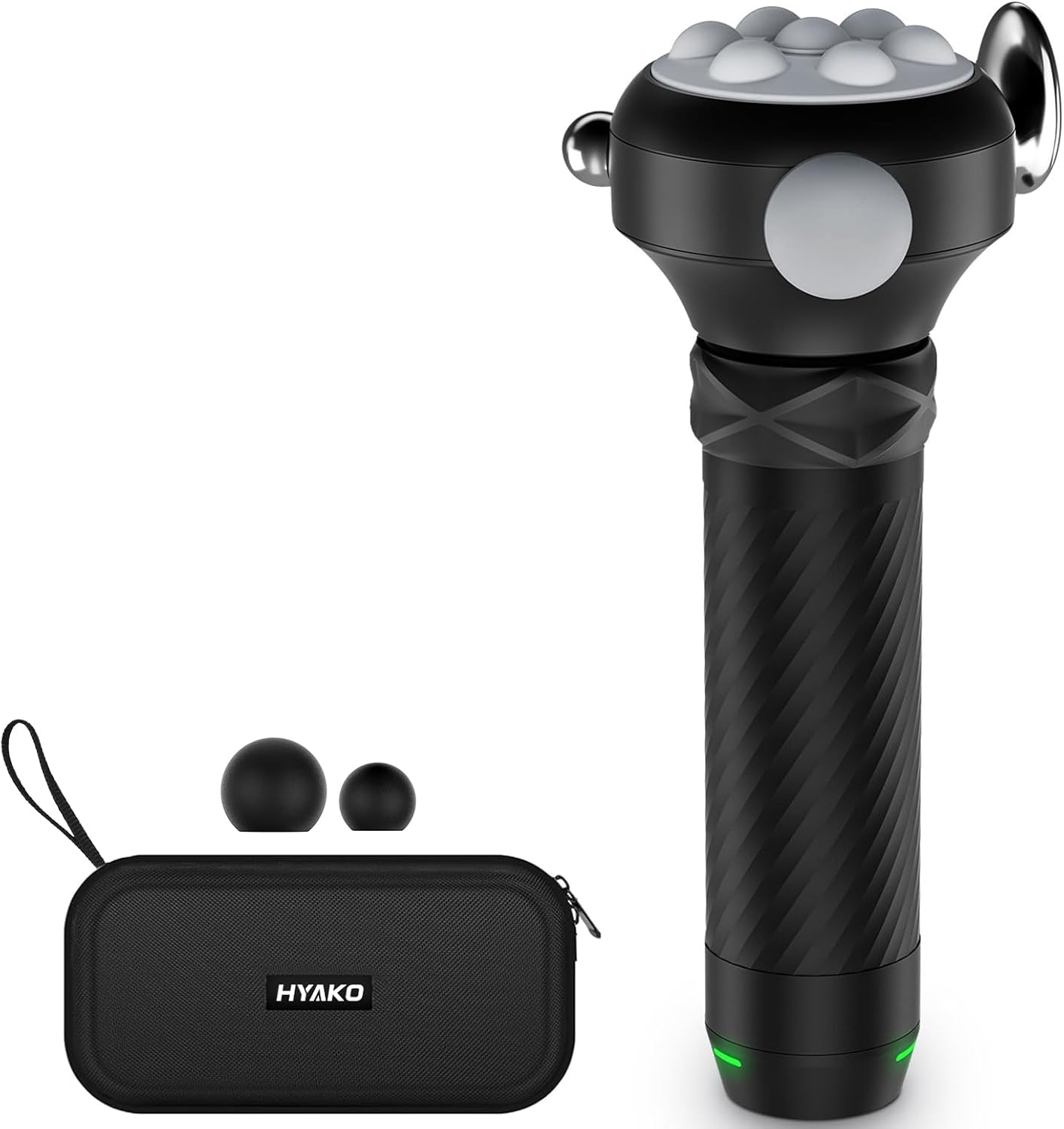 Product image of HYAKO Pro Max Therapy Massager - 6500 RPM Pro-Grade Deep Tissue Vibration for Full Body Pain Relief & Fascia Release | for Large Muscles & Sensitive Areas | Handheld Portable Massage Gun (Grey)