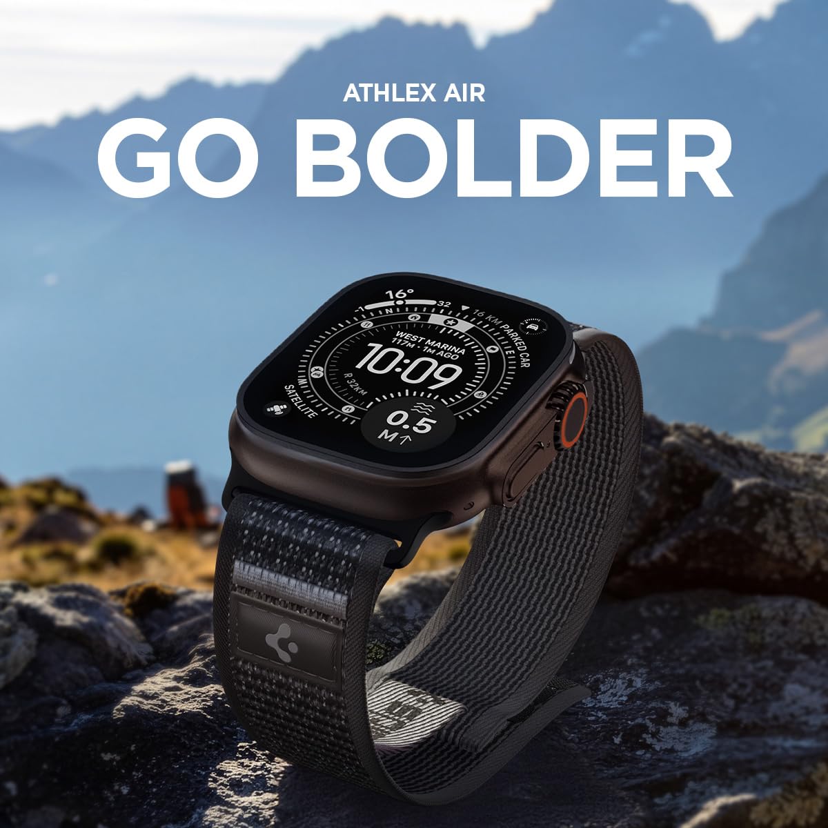 Spigen Athlex Air 2 Armband Entwickelt für Apple Watch Ultra 3/2/1 49mm, Serie 11/10 46mm und Serie 9/8/7/6/5/4/SE 45mm,44mm Stoffarmband