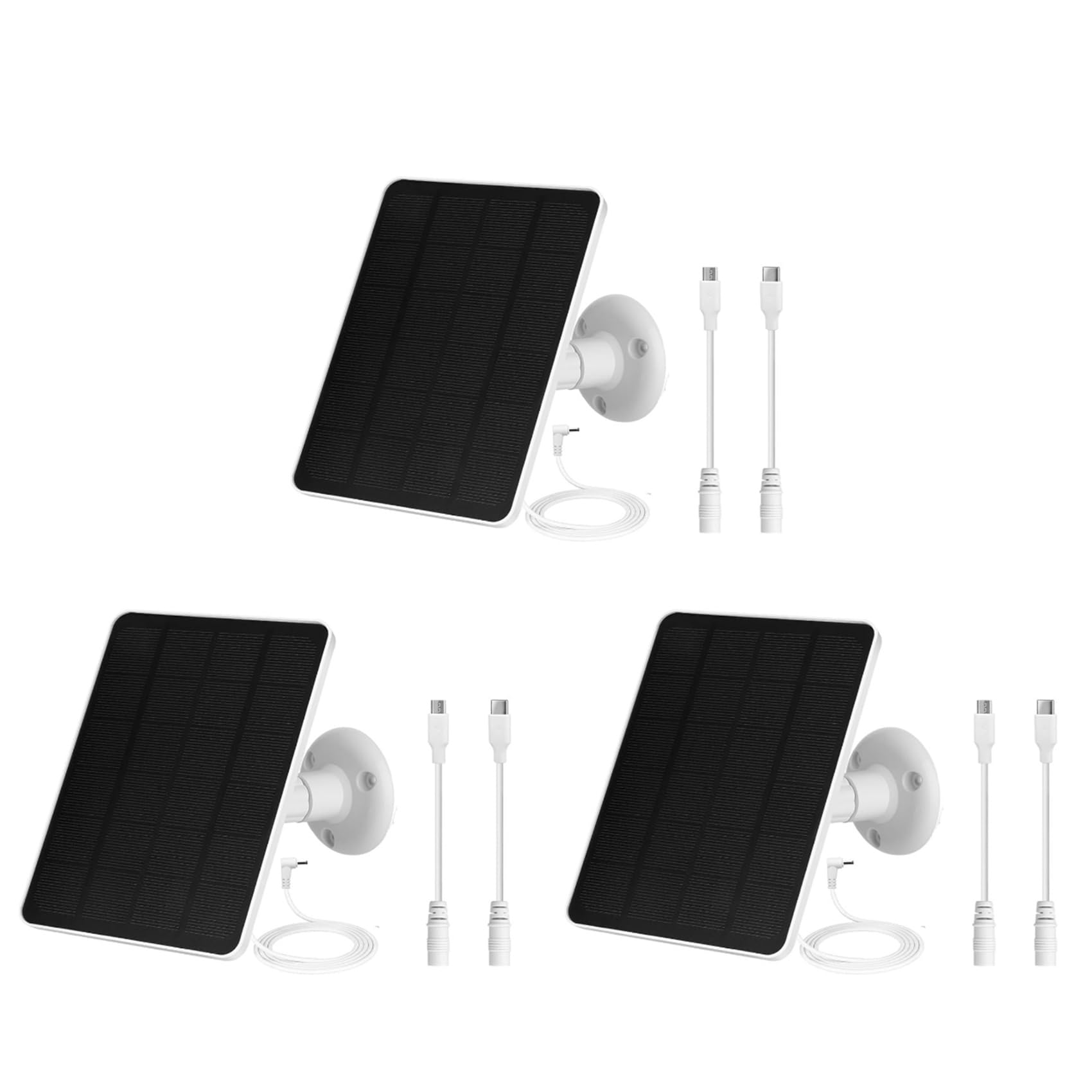 Jnchdghwa White 3X Solar Panel For Outdoor Security Camera,5W Waterproof Solar Panels Charger For Ring Spotlight Cam Plus/Pro