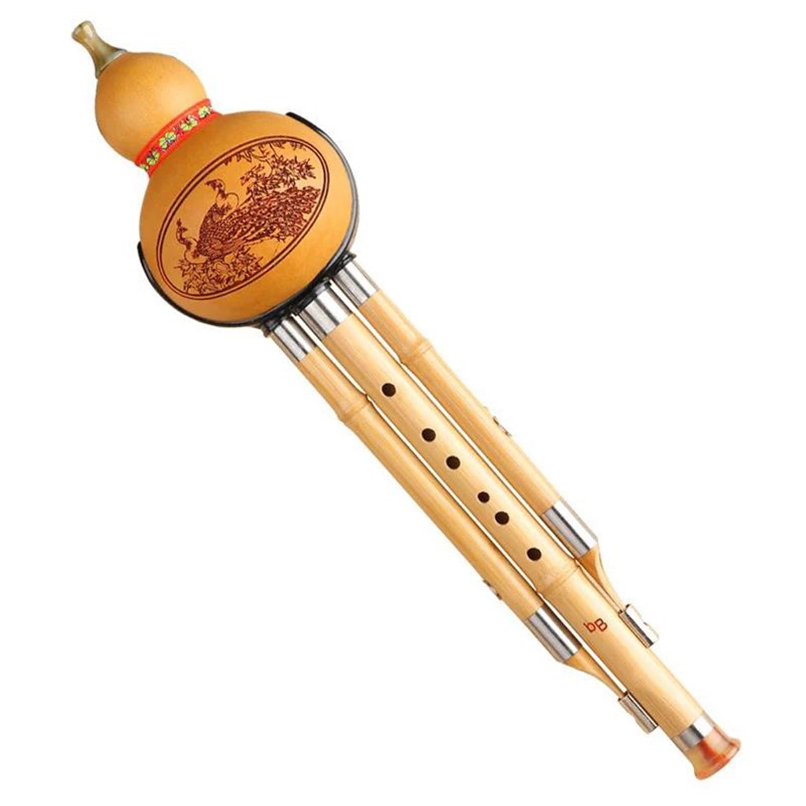 Instrumento De Flauta Hulusi Instrumento Musical Chino Hecho A Mano Hulusi Con Bolsa De Almacenamiento C/Bb Key Folk Instrumento Musical(Up N-Bb)