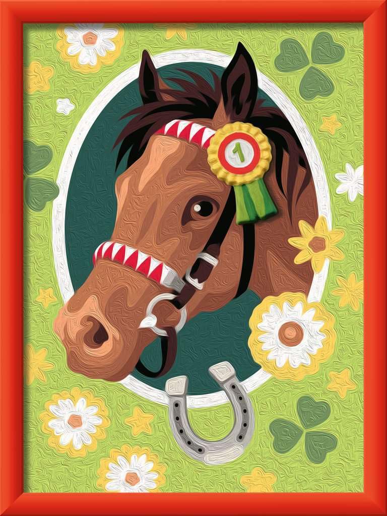 CreArt, Paint by Numbers with Plaster Elements - Horse Happiness
