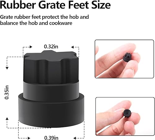 Miniatura 4 de Pieza de patas de rejilla de goma, repuesto para estufa Thermador Bosch, compatible con número de pieza 00618112, 00637940, 1999626, 617174, 618112,