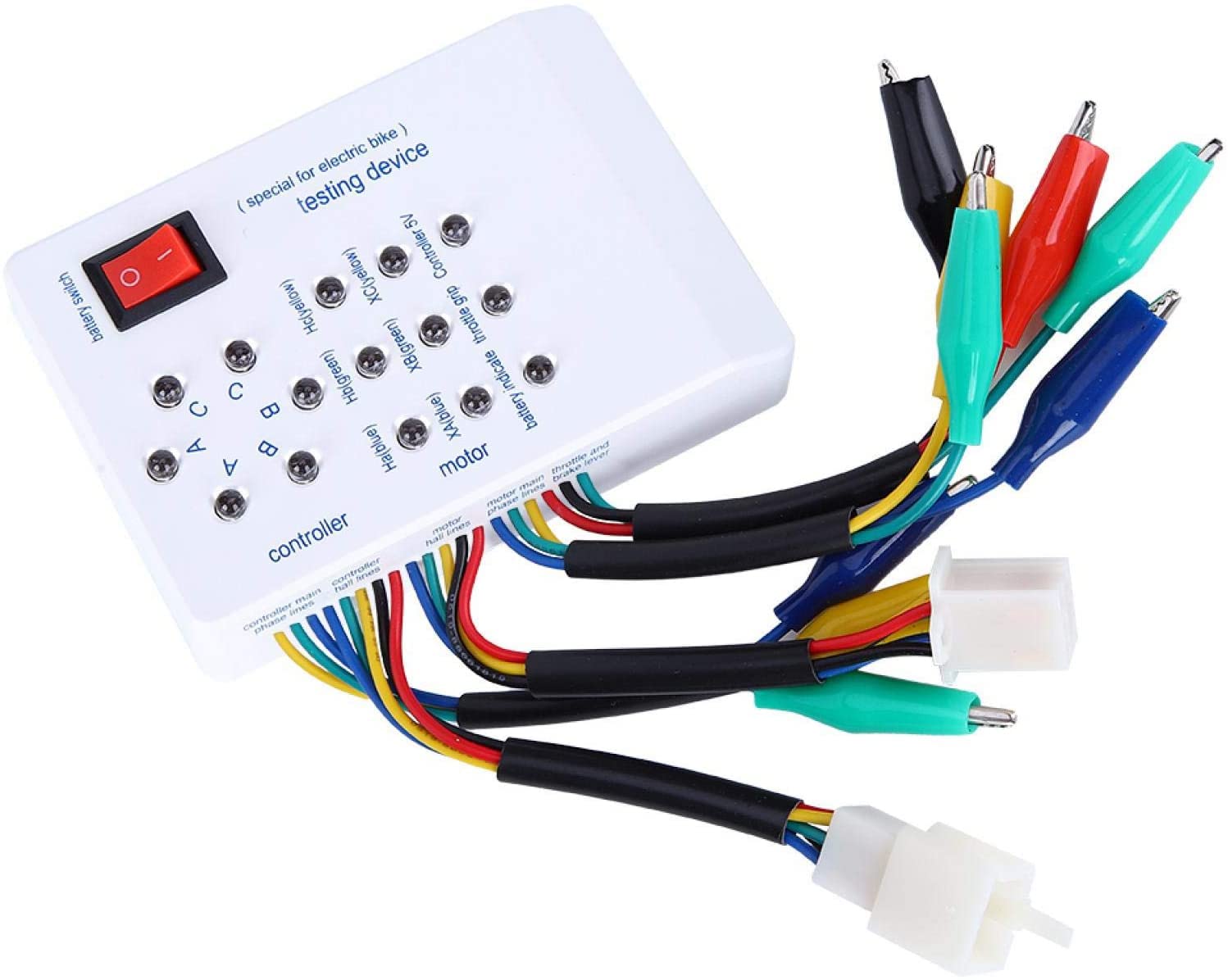 Tester Motore Brushless, 115x80x26mm Dispositivo di Prova E-bike Electro, Riparazione Auto Tester per Biciclette Elettriche Controller Rilevatore Universale per Veicoli Elettrici