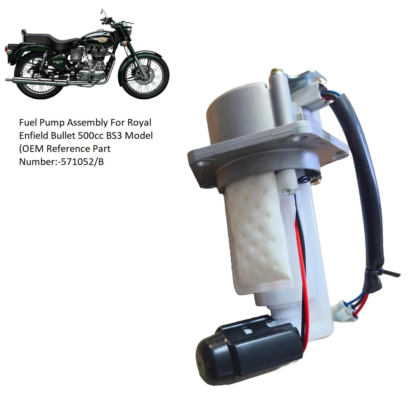 SRMK Fuel Pump Assembly Compatible for Bullet 500cc BS3, Motorcycle Spare Part 571052/B - Image 4 thumbnail