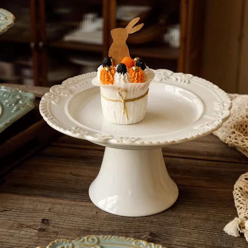 Stand di Dolci Delicata Alzata per Torta da Tavolo in Ceramica per servire ed esporre Torte da Dessert, Squisito Supporto per Snack per Ristorante Tea Party Regalo per l'arredamento