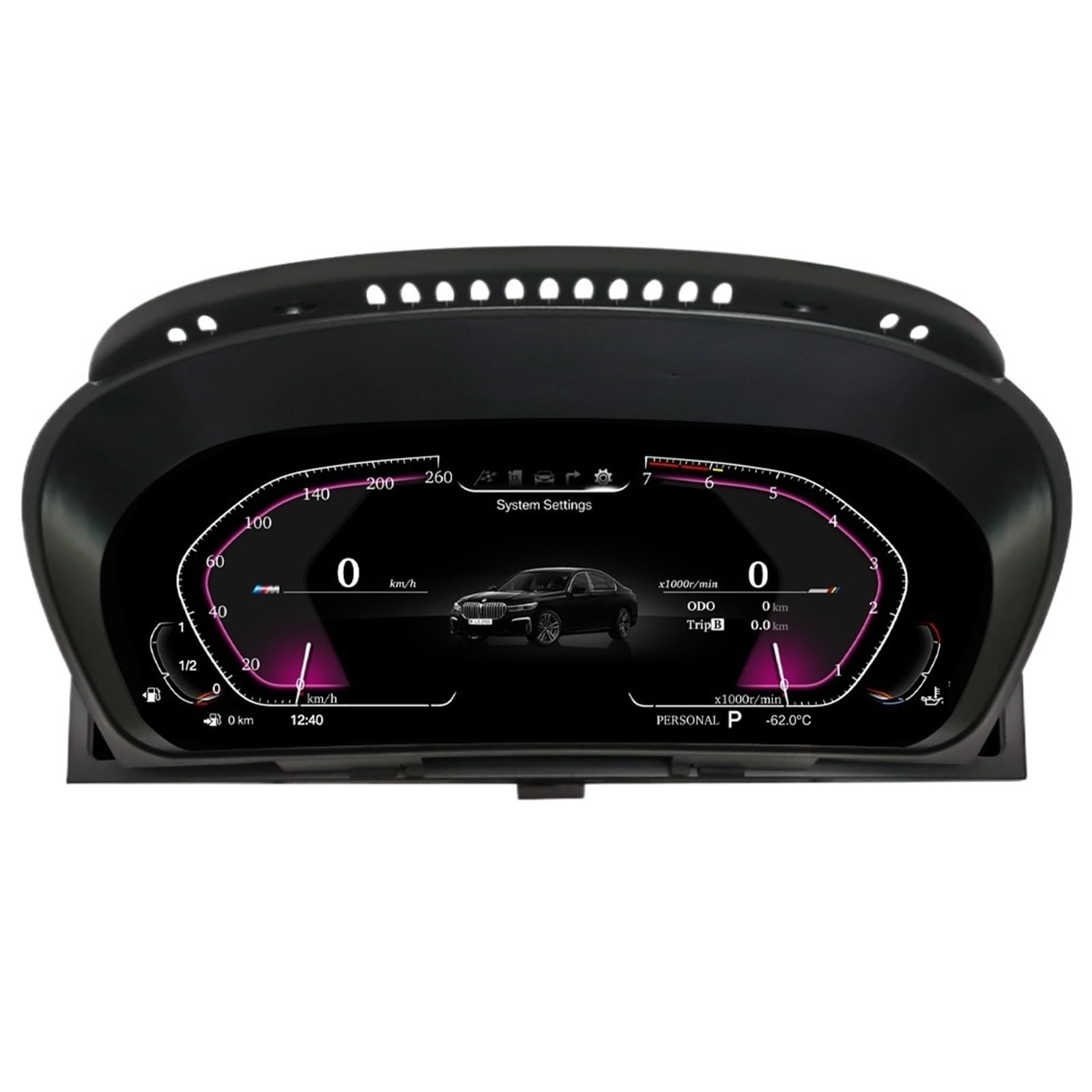 salpicadero del coche Compatible con BMW X5 X6 E70 E71, panel de instrumentos LCD velocímetro 12,3 pulgadas, digital, cabina, HUD, tacómetro Tacómetro(For X5 E70)