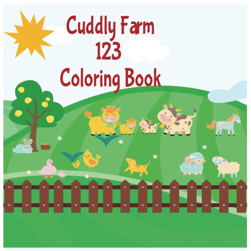 Cuddly Farm: 123 Coloring Book