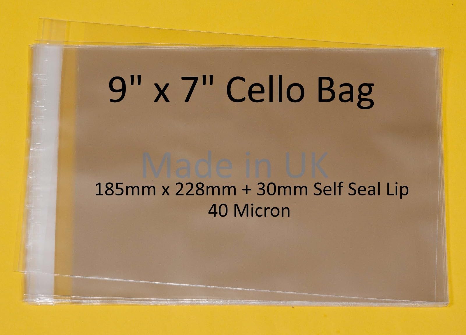 Sacs de présentation auto-scellants en cellophane pour brochures 23 x 18 cm / magazines JW - 185 x 228 mm + rabat de 30 mm - 40 microns
