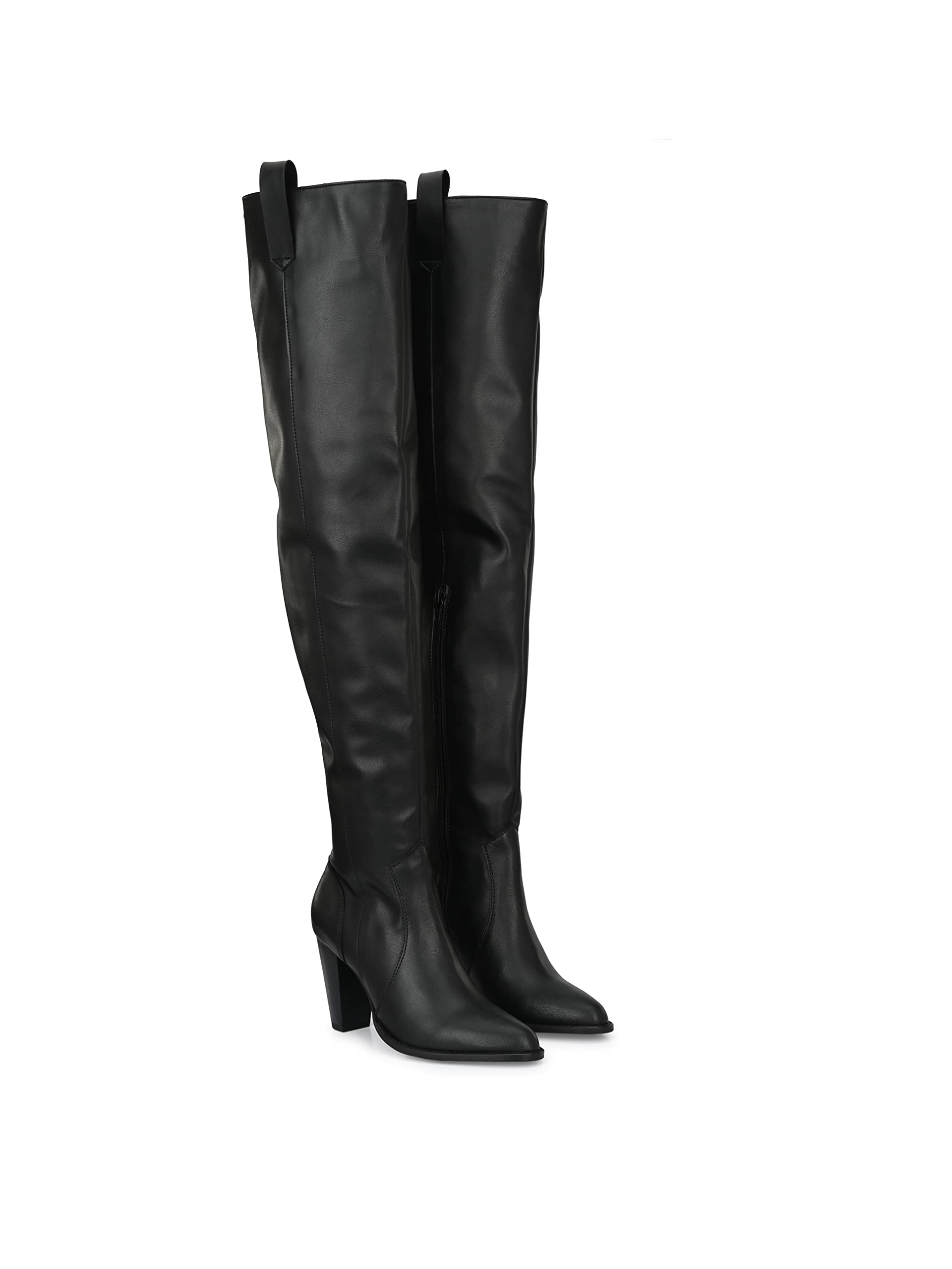 Black Women mid Heel Over Knee Boots