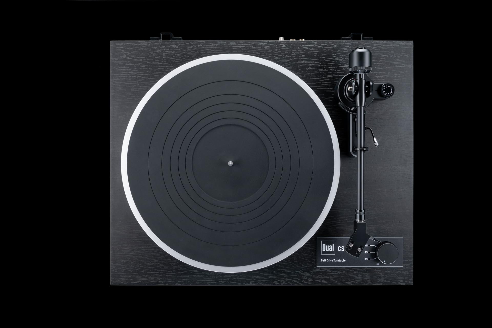 Dual CS 418 HiFi-Plattenspieler, Riemenantrieb, Manueller Vinyl-Plattenspieler mit integriertem Phono-Vorverstärker, DREI Geschwindigkeiten, Abstastsystem Ortofon 2M Red, Schwarz
