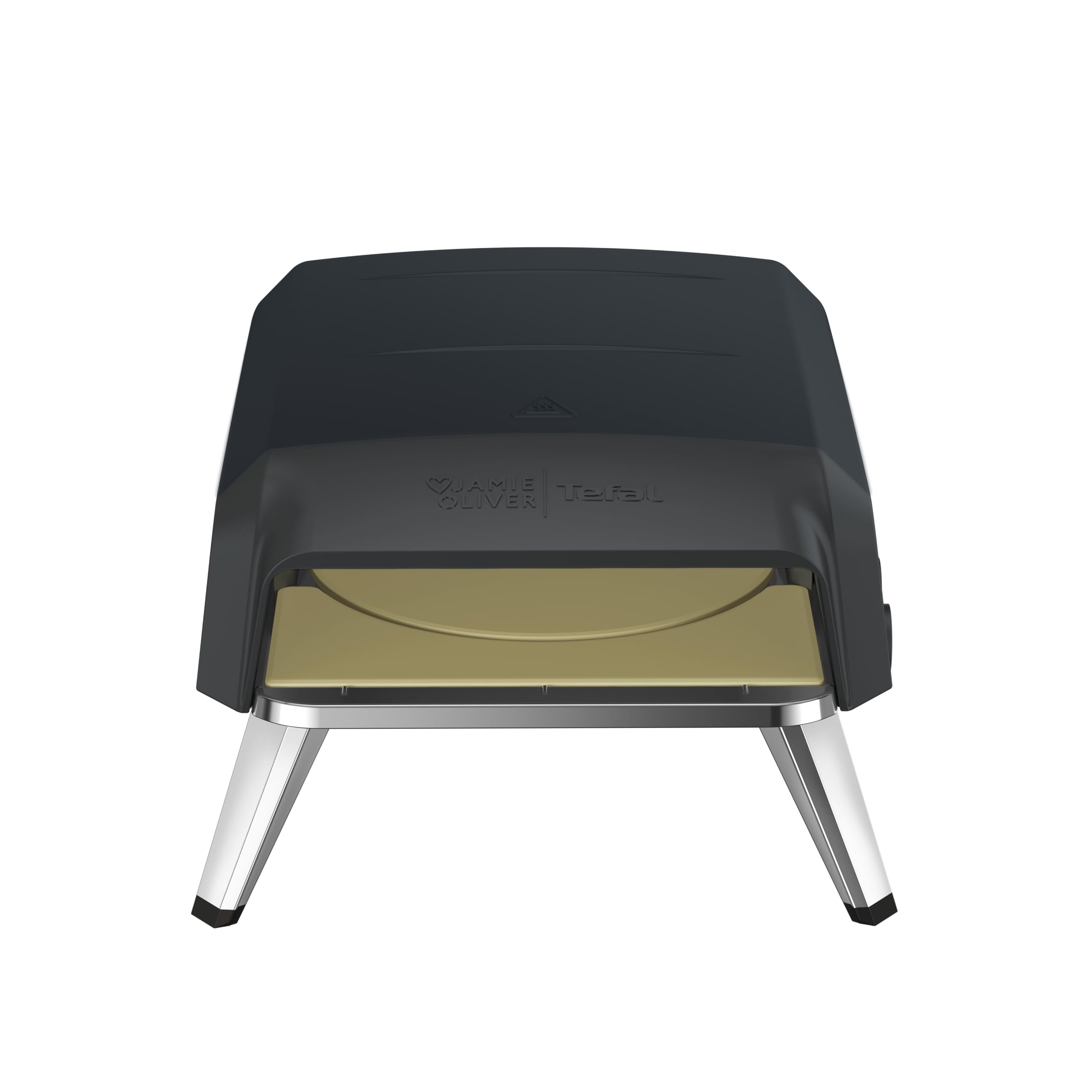 Jamie Oliver by Tefal Pizzaofen mit drehbarem Pizzastein, Pizzaofen für Zuhause, Gas-Pizzaofen, 360° drehbarer Stein, kompaktes Design, inkl. Pizzaschaufel, JM4168D0