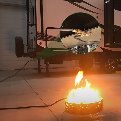 Miniatura 7 de Detoypapa Kit de accesorios de conexión rápida de propano RV de 7 piezas de 14 pulgadas, válvula de cierre, enchufe de flujo completo y juego de