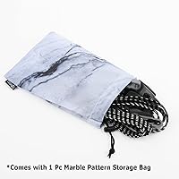 Vista 4 de Cosmos Cuerda elástica 3 en 1 para motocicleta, bicicleta, equipaje, correa fija, 2 correas con 1 bolsa de almacenamiento con patrón de mármol