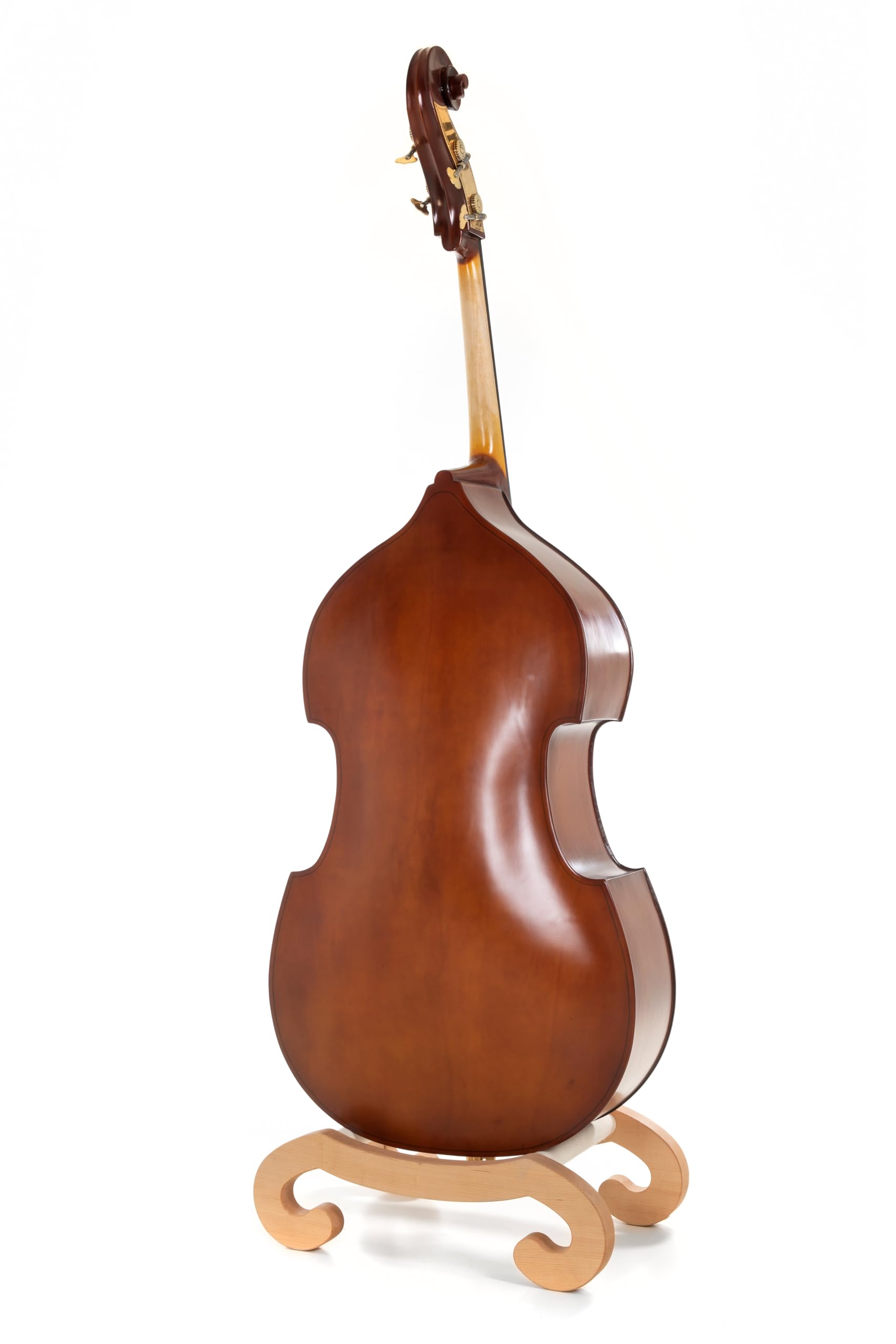 Contrabbasso GEWA - Basic Line 1/8 - Semisolido - tavola in abete massiccio - fondo/fasce in acero laminato - forma a viola - marrone dorato - pronto per suonare