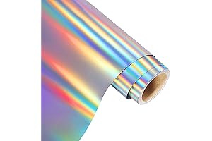 AHIJOY Heat Transfer Vinyl Holographic Silver: Elevate Your Designs with Chrome Elegance