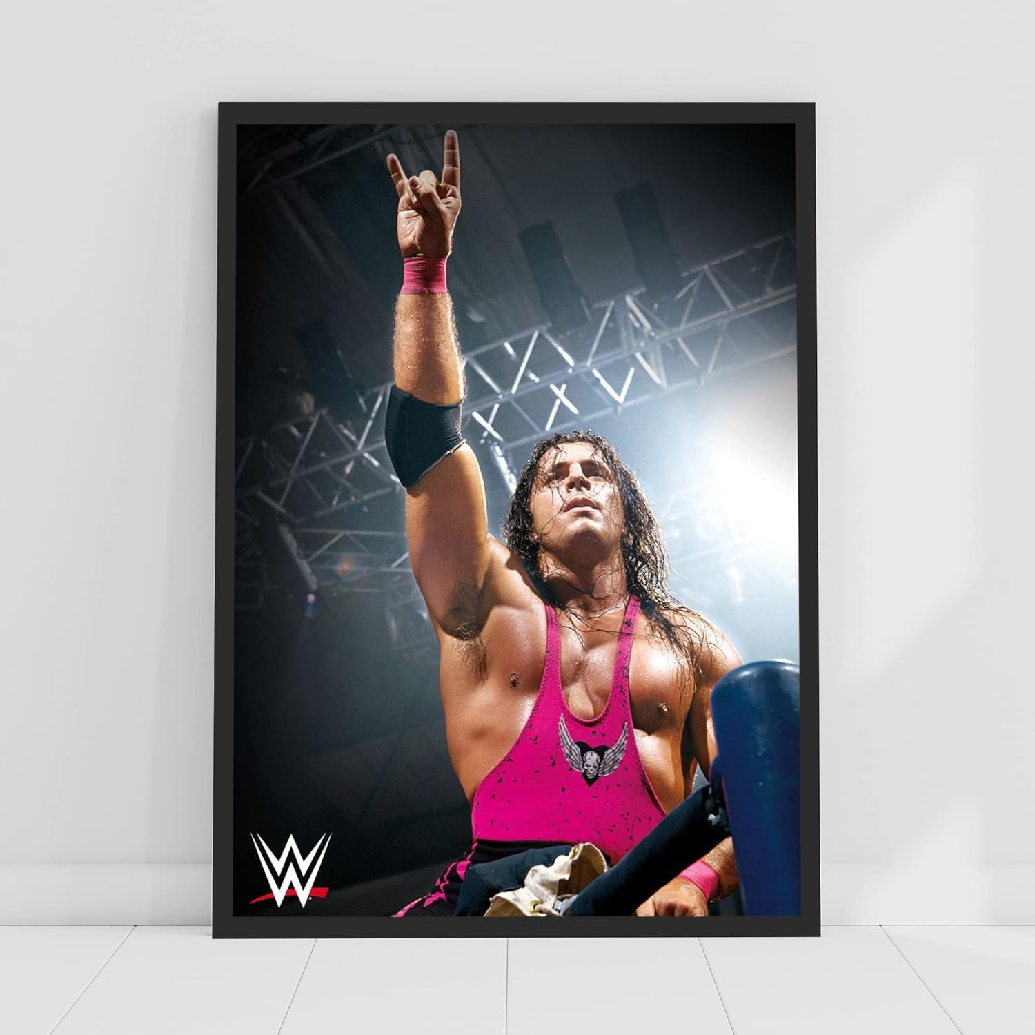 Themed Purple Wwe Print - Bret Hart In Ring Poster Wrestling Wall Art (A3-29.7Cm X 42Cm)
