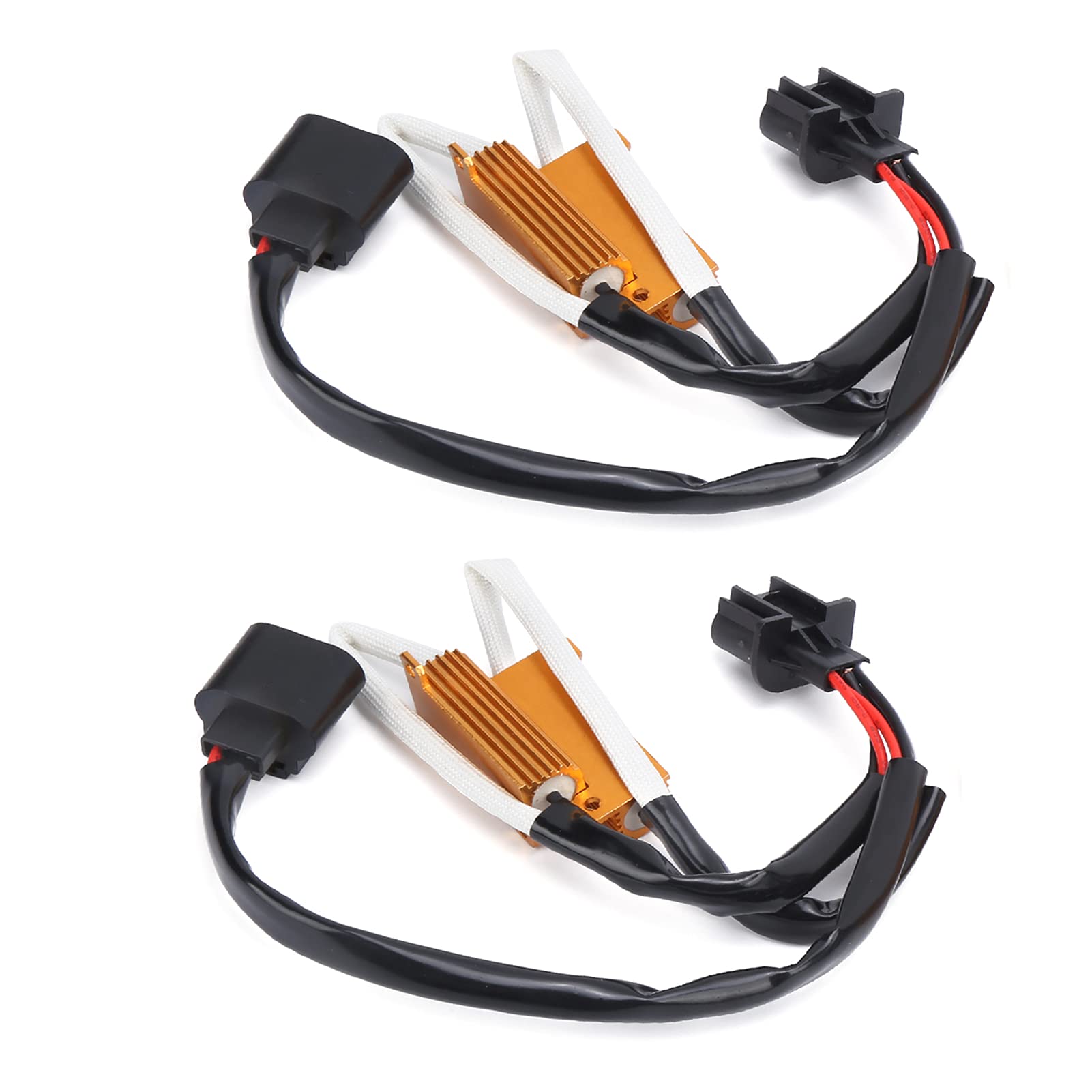 Akozon Rezystor Obciążenia, 2 Szt. 50W 6Ω Adapter Dekodera Rezystora LED H13 9008 do Kierunkowskazów/światła Przeciwmgielnego
