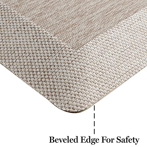 Martha Stewart Mira Modern Heathered Anti-Fatigue Air-Infused Kitchen Mat, Coffee Brown, 19.6"X32" #TOP5
