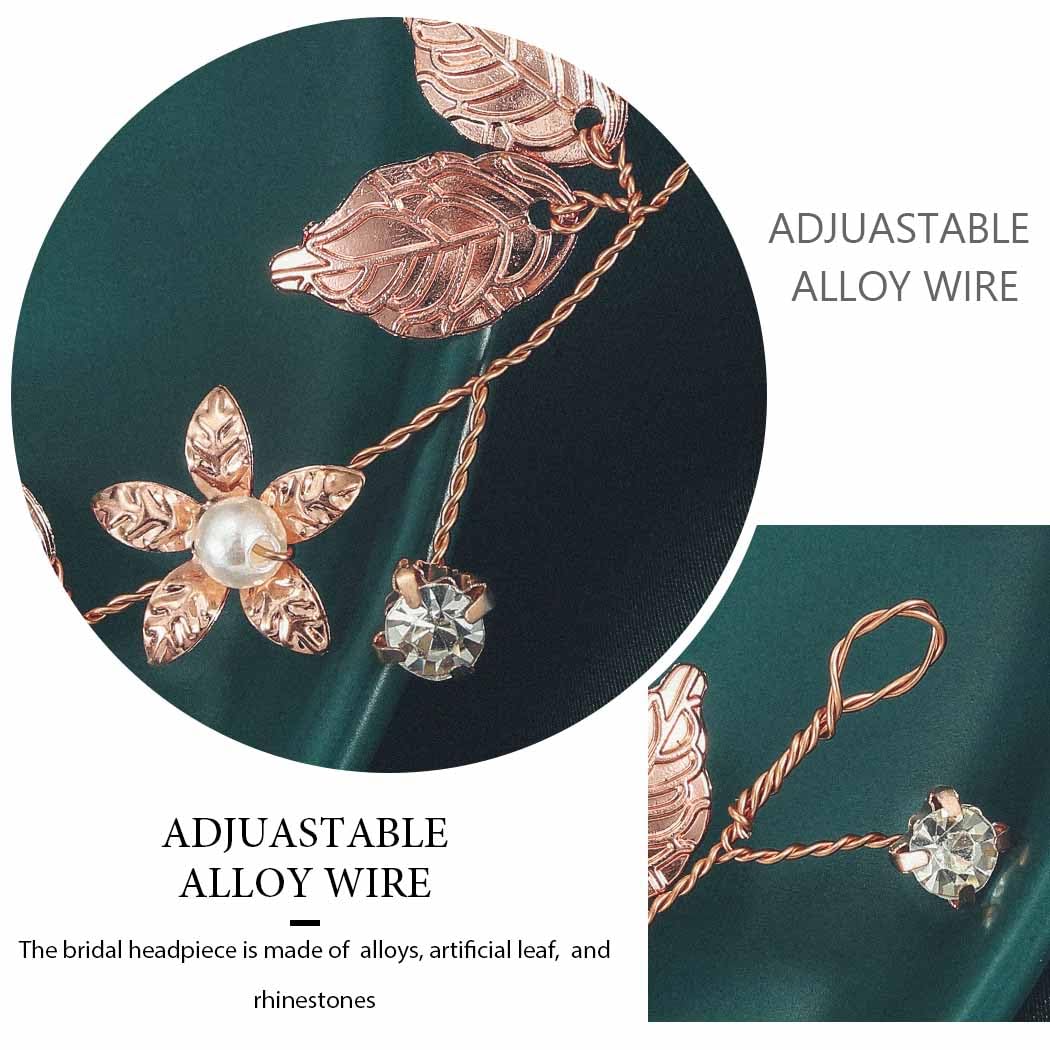 Yean Bride Haarreif, für Hochzeit, mit Blattgold, Brautschmuck für Frauen