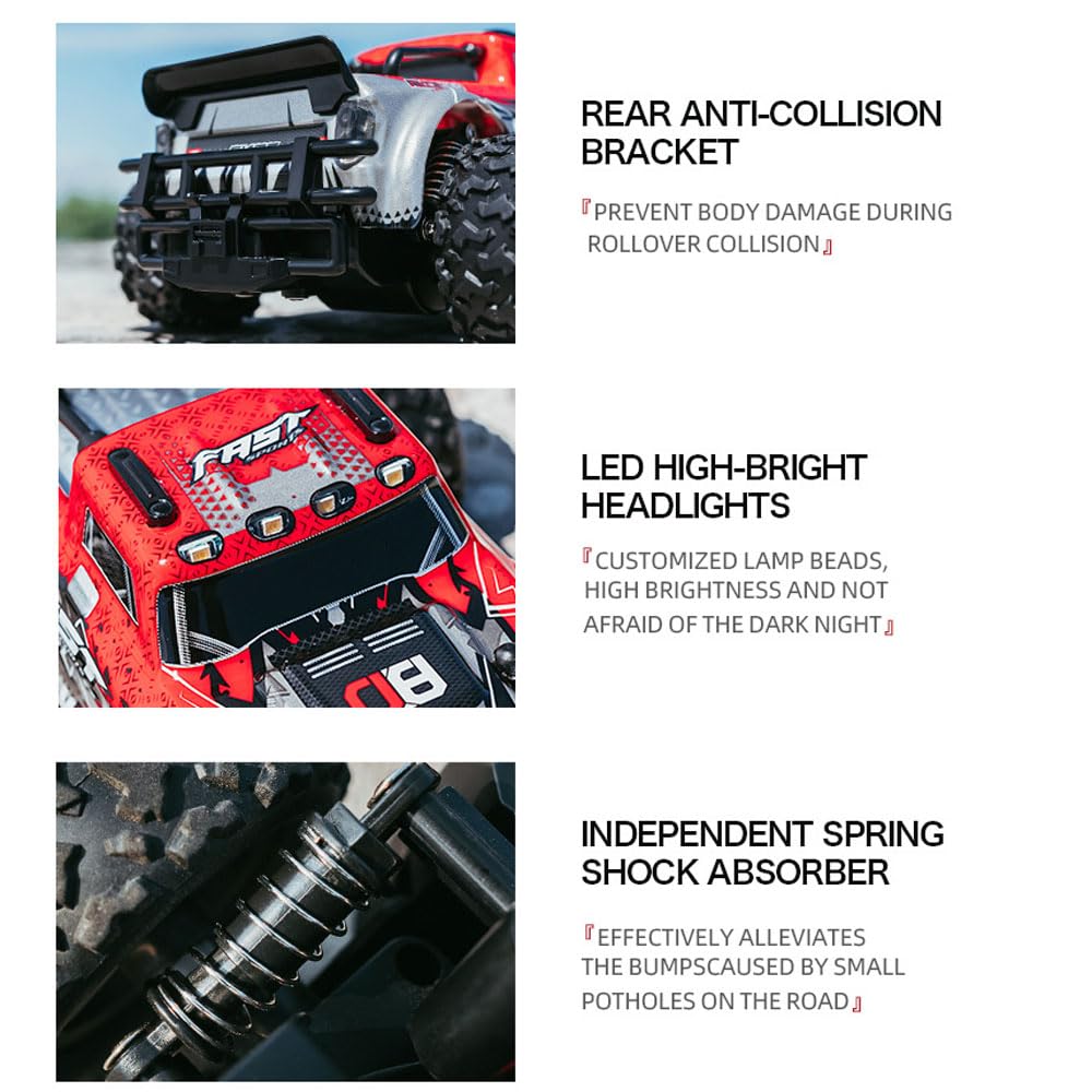 1:20 All-terrain Rc Buggy Car, 25 Km/H Szybki Pilot Zdalnego Sterowania Crawler Ze światłami Led, Nadwozie Przeciwwybuchowe Z Pvc Do Wyścigów Terenowych