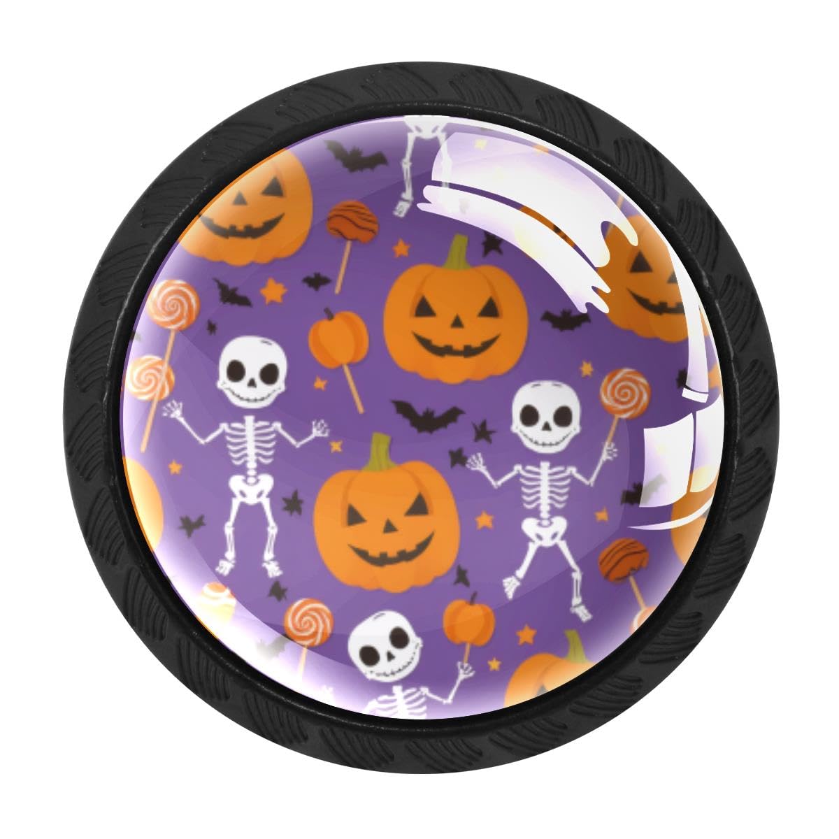 Heoeh Multi 2 4 Pcs Cabinet Knobs, Pumpkins Skeleton Candy Drawer Knobs Dresser Handles