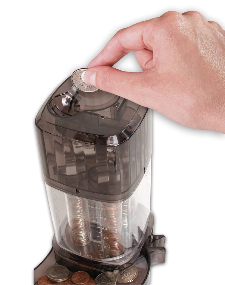 Amazon.co.jp: 自動コインソーター 貯金箱 ― クリア
