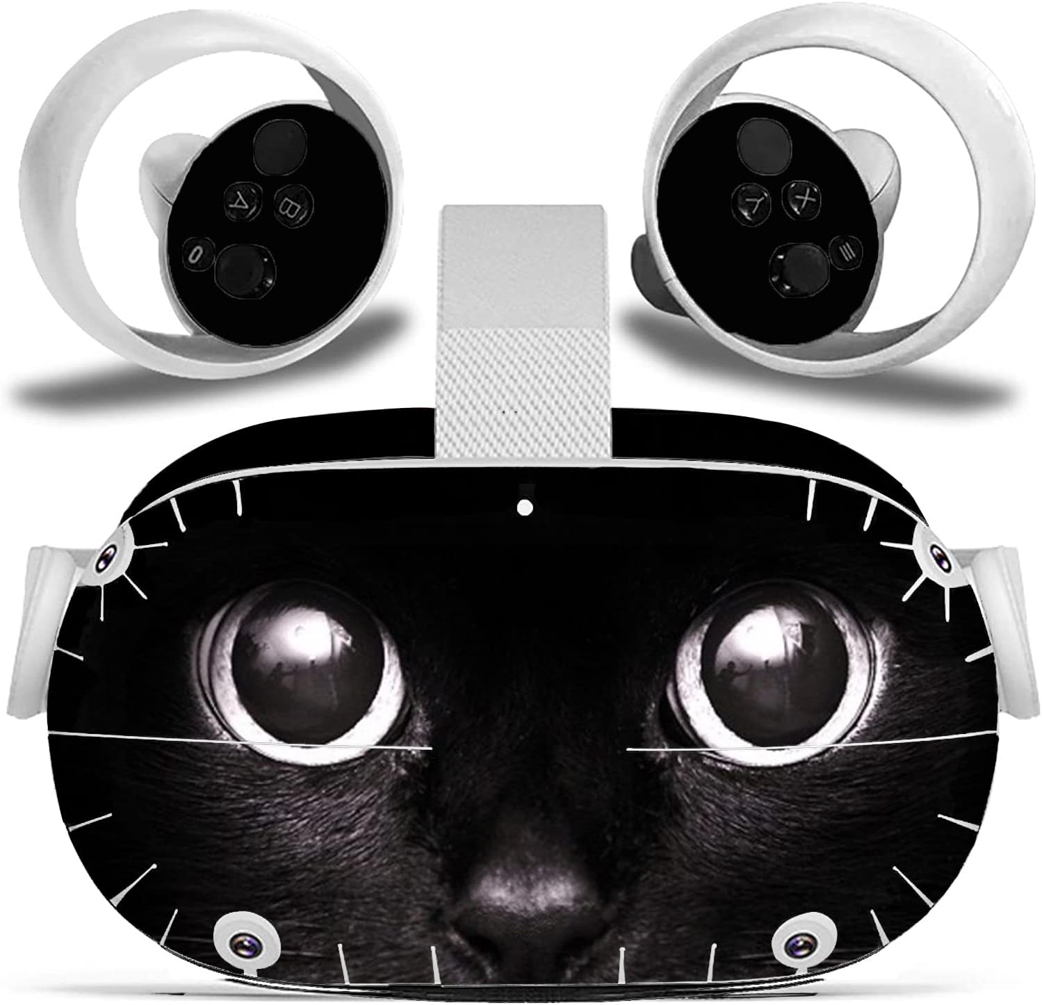 Full Wrap Skins for O-culus Q-uest 2 Black Cats Eyes VR 2 Stickers Headsets and Controllers Skins Protective Vinyl Sticker Cover Accessories…
