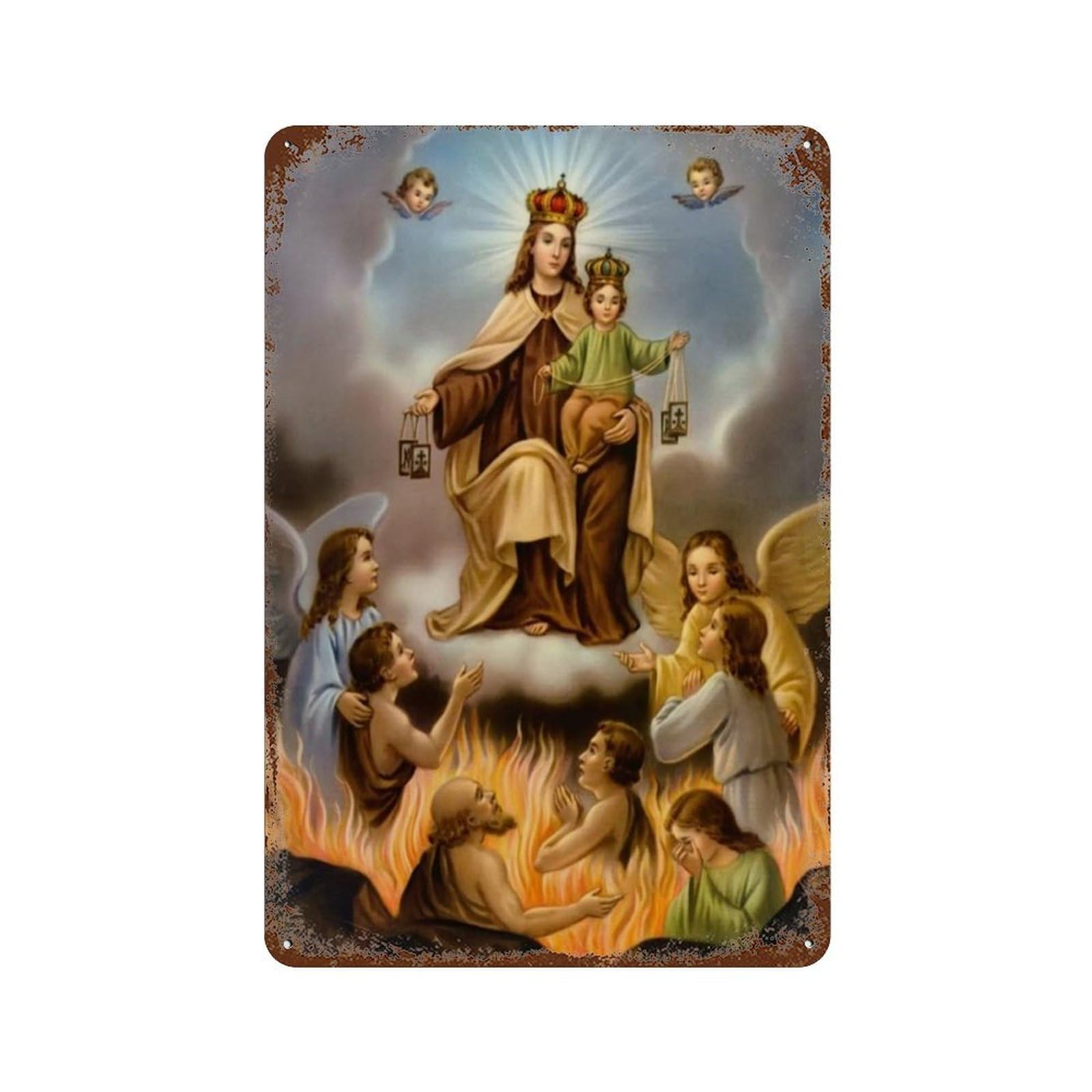 xiaoxiaoshen Our Lady of Carmen (2) Wall Decor Art Metal Tin Poster Modern Home Decor Art Home Bar Shop Decorations Vintage Sign 30x20cm