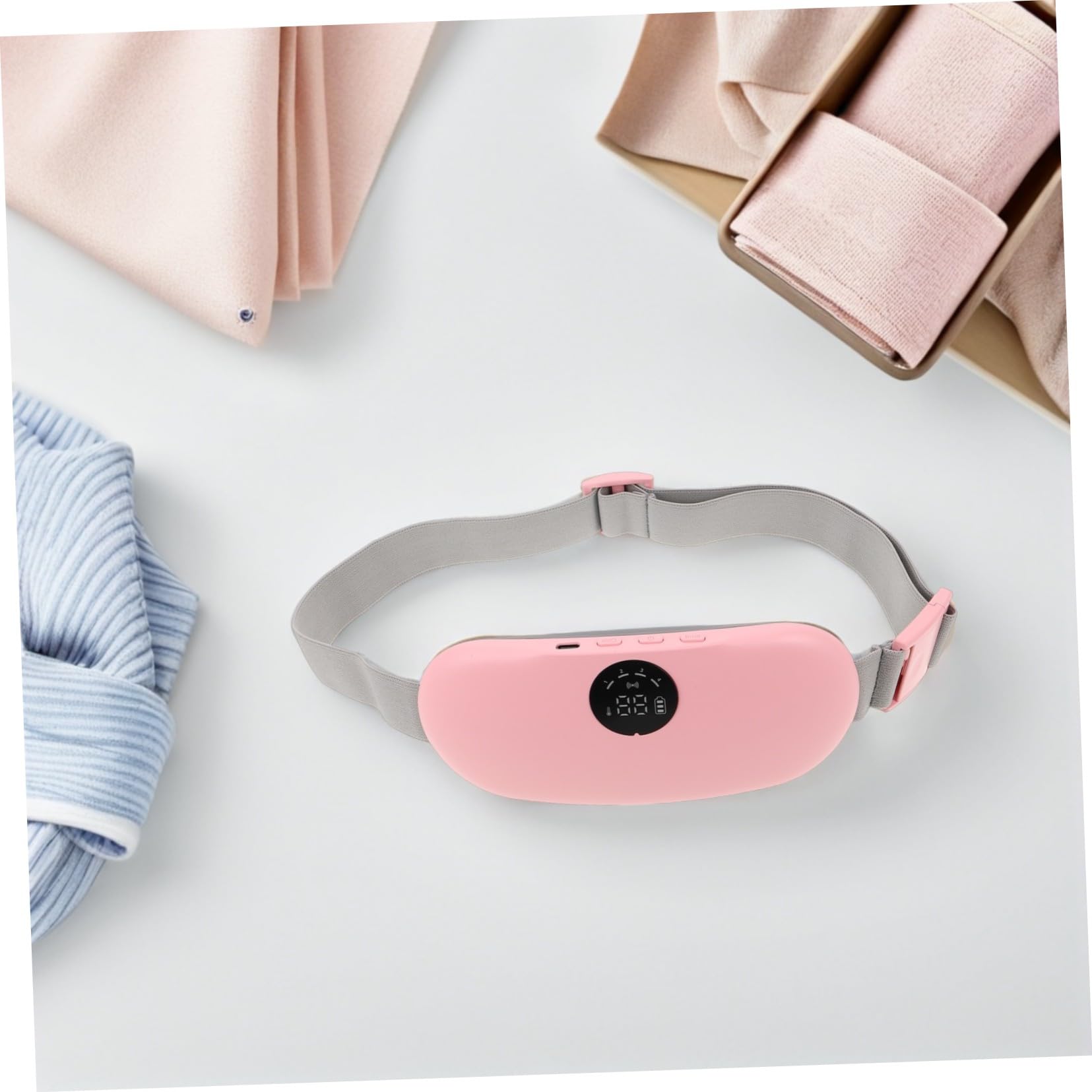 Homoyoyo Cinturón Calentador Menstrual y Almohadilla Térmica Abdominal con Masaje Vibratorio, Calentamiento Rápido, Ultradelgado y Transpirable para Alivio de Periodo Menstrual