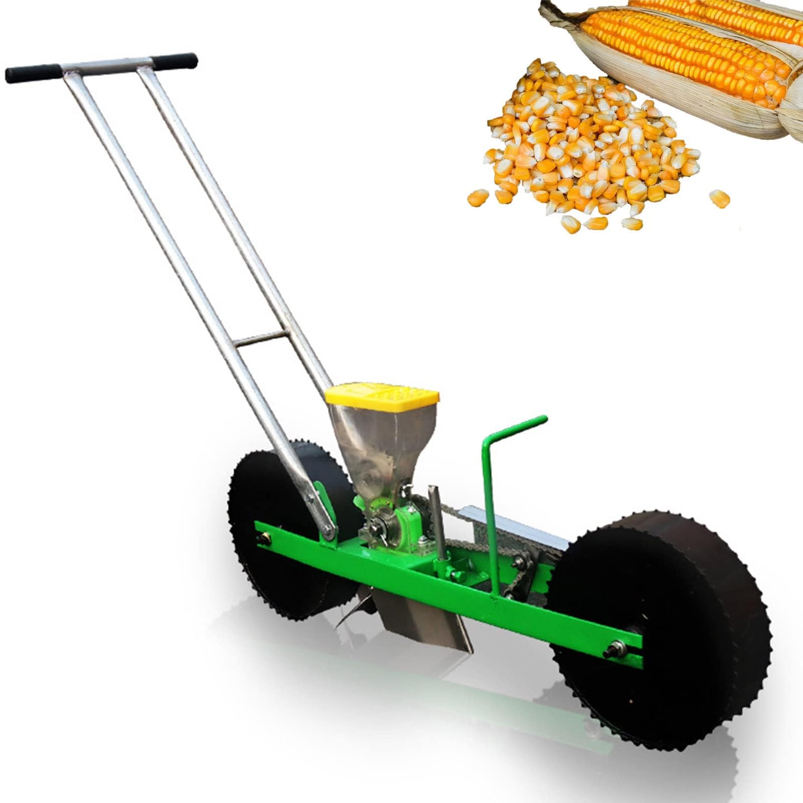 2-in-1 rostfreie Gartenpresse Sämaschine Funkschüttler Gemüse Metall Sämaschine Pro Gemüse Frühlingszwiebel Rettich Rüben