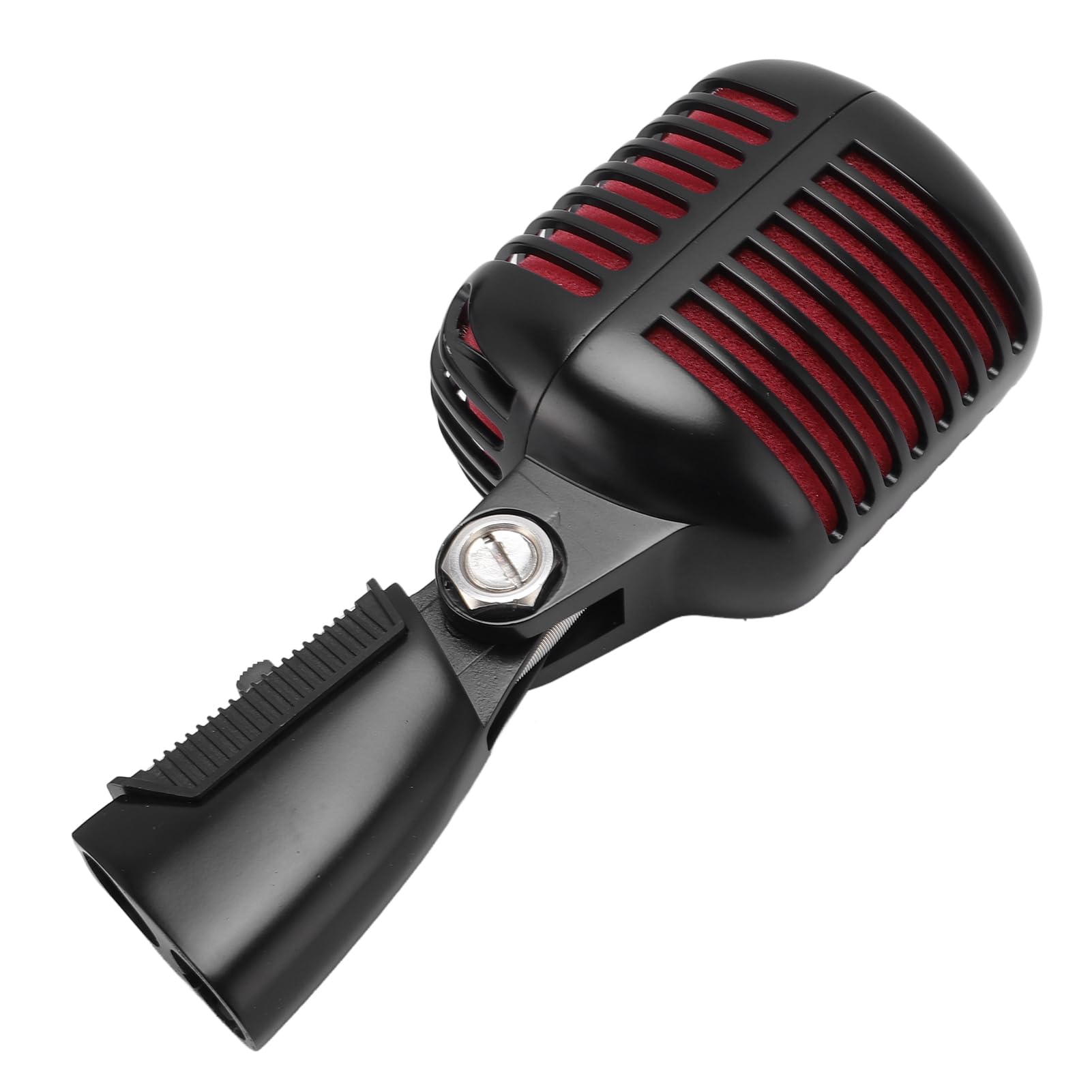 Dioche Micrófono Dinámico Micrófono Dinámico Cardioide - Ajustable con ángulo de Captación Cardioide Retro para Presentaciones en el Escenario - KTV - Gris Plomizo - Diseño Duradero (Black)