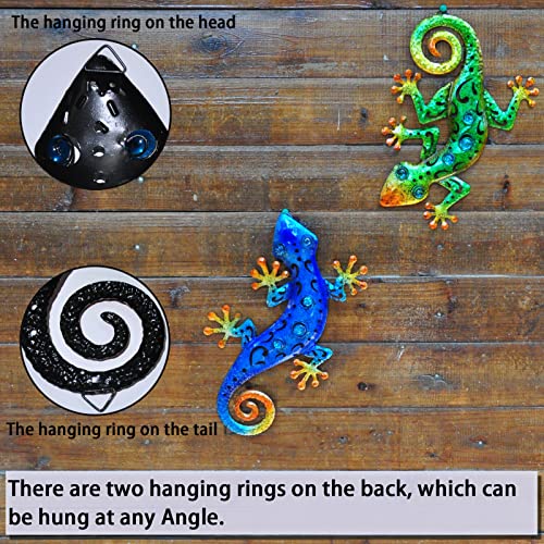 Wotieuns L022 Metal Gecko Wall Decor Lizard Wall Sculpture Garden Art Hanging Indoor Outdoor Suitable thumb #6