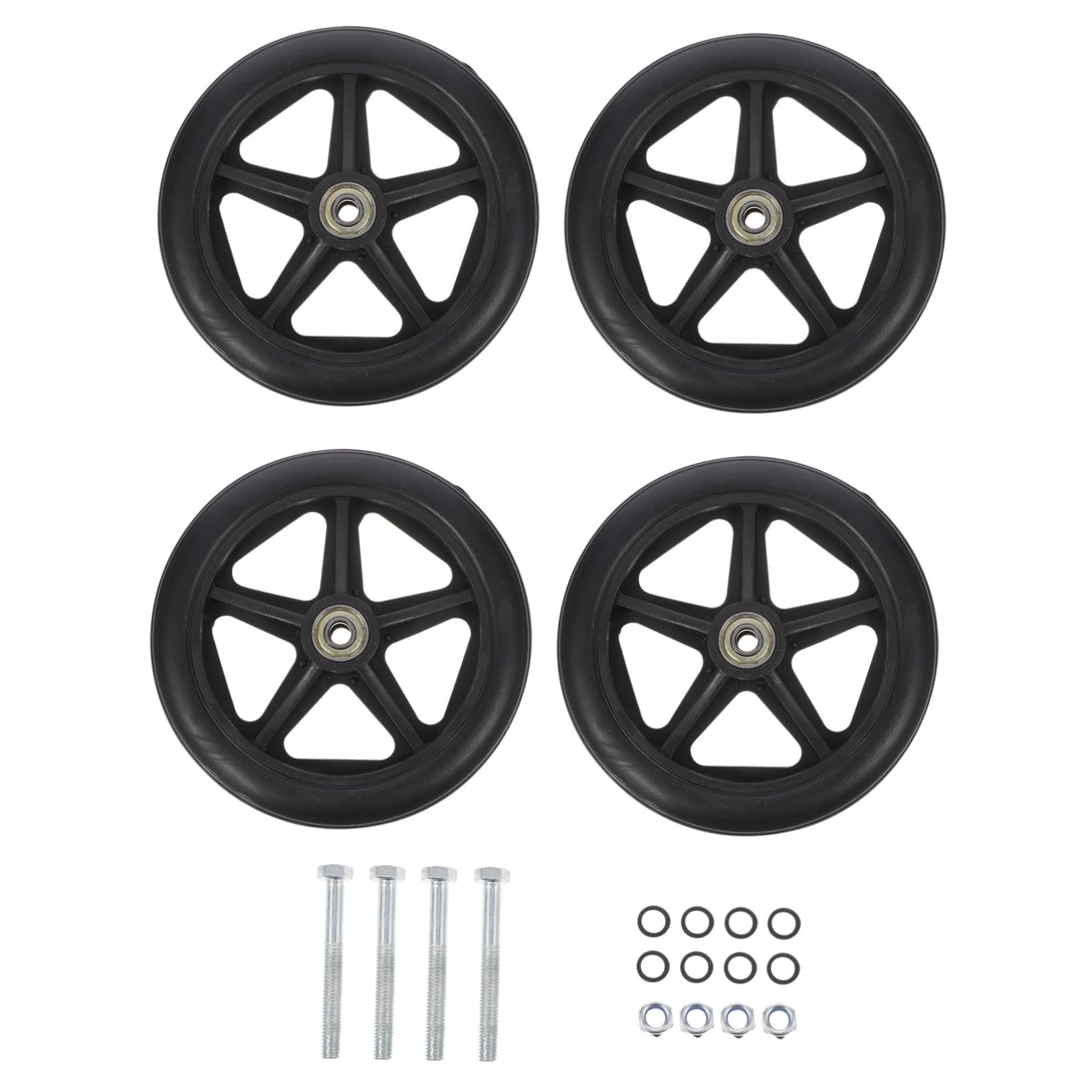 Mikikit Rueda Delantera para Silla de Ruedas Material Abs y Acero de Repuesto Ligeras y Resistentes para Uso Interior y Exterior