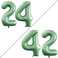 Vista 17 de GOER Globos con el número 80 para decoraciones de fiesta de cumpleaños número 80, globos de helio de aluminio jumbo de 42 pulgadas para 80 Oro rosa