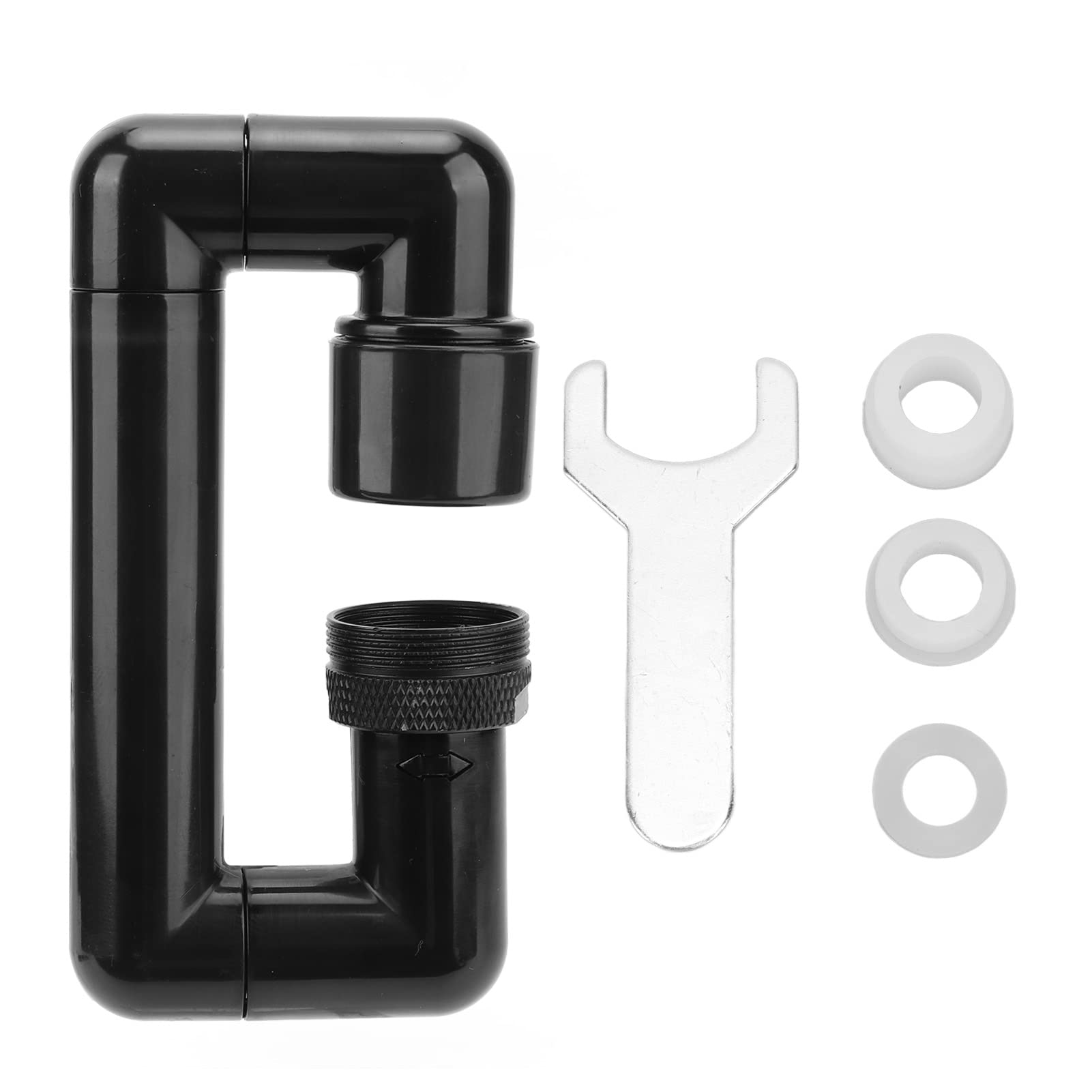 Rotating Telescopic Faucet Mechanical Swivel Arm Design for Kitchen and Bathroom Sink Black Finish with Chrome Plated Copper