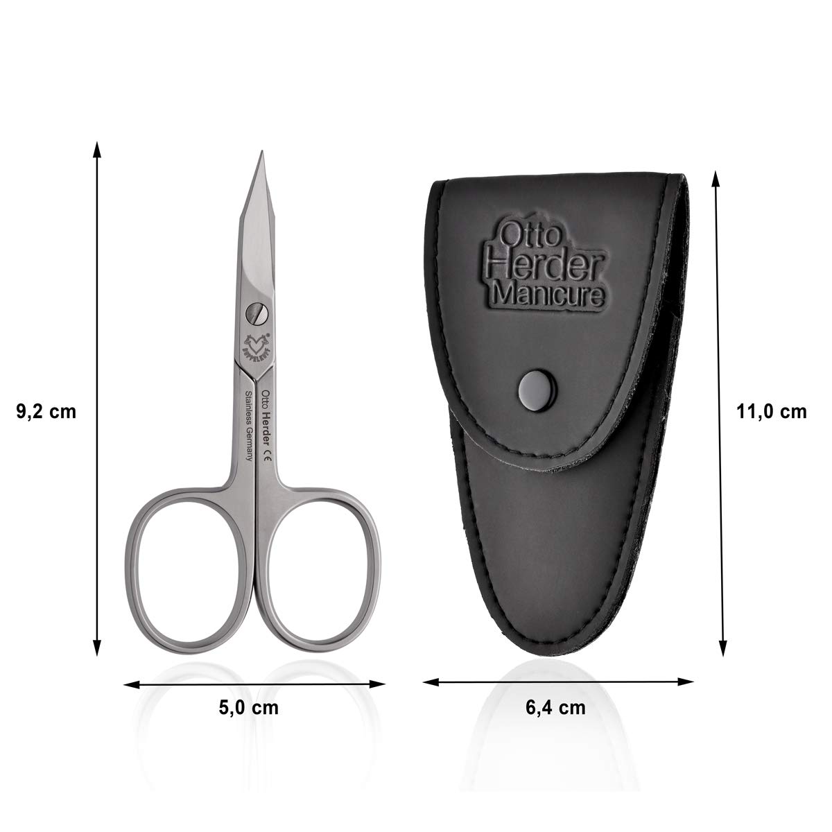 Otto Herder – Tijeras de uñas combinadas extra afiladas para piel y uñas inoxidables en estuche – Tijeras para uñas gruesas y cutículas sobresalientes