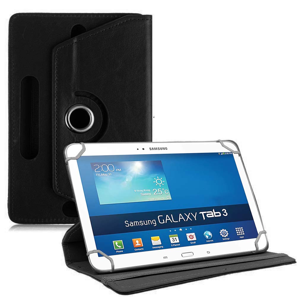 TGK Rotating Cover for Samsung Galaxy Tab 3 10.1 P5220 (Black) Universal 360 Degree Leather Rotary Swivel Stand Case