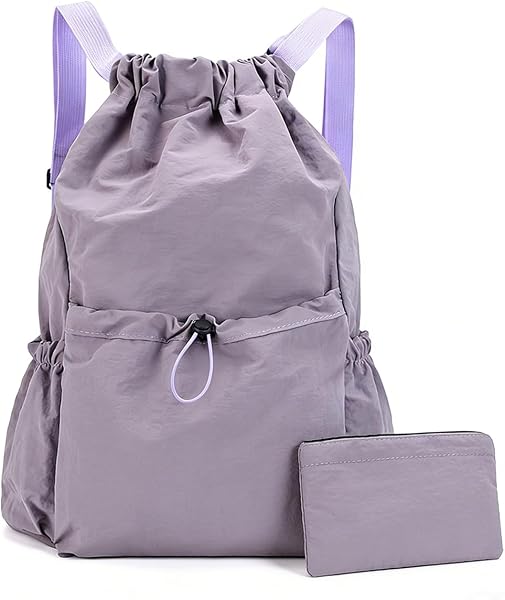 Mochila plegable con cordón de 20 L, saco ligero para viajes, compras y gimnasio (resistente al agua) - 2