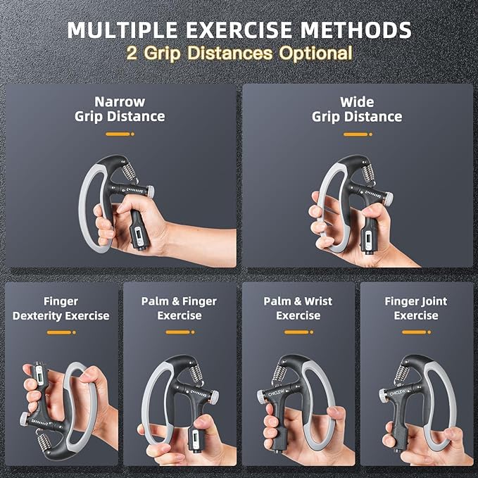 Image of D-Shape Hand Gripper with Counter Adjustable Resistance 10KG-100KG | Power Grip Trainer for Forearm, Finger & Hand Strength | Home & Gym Workout Tool