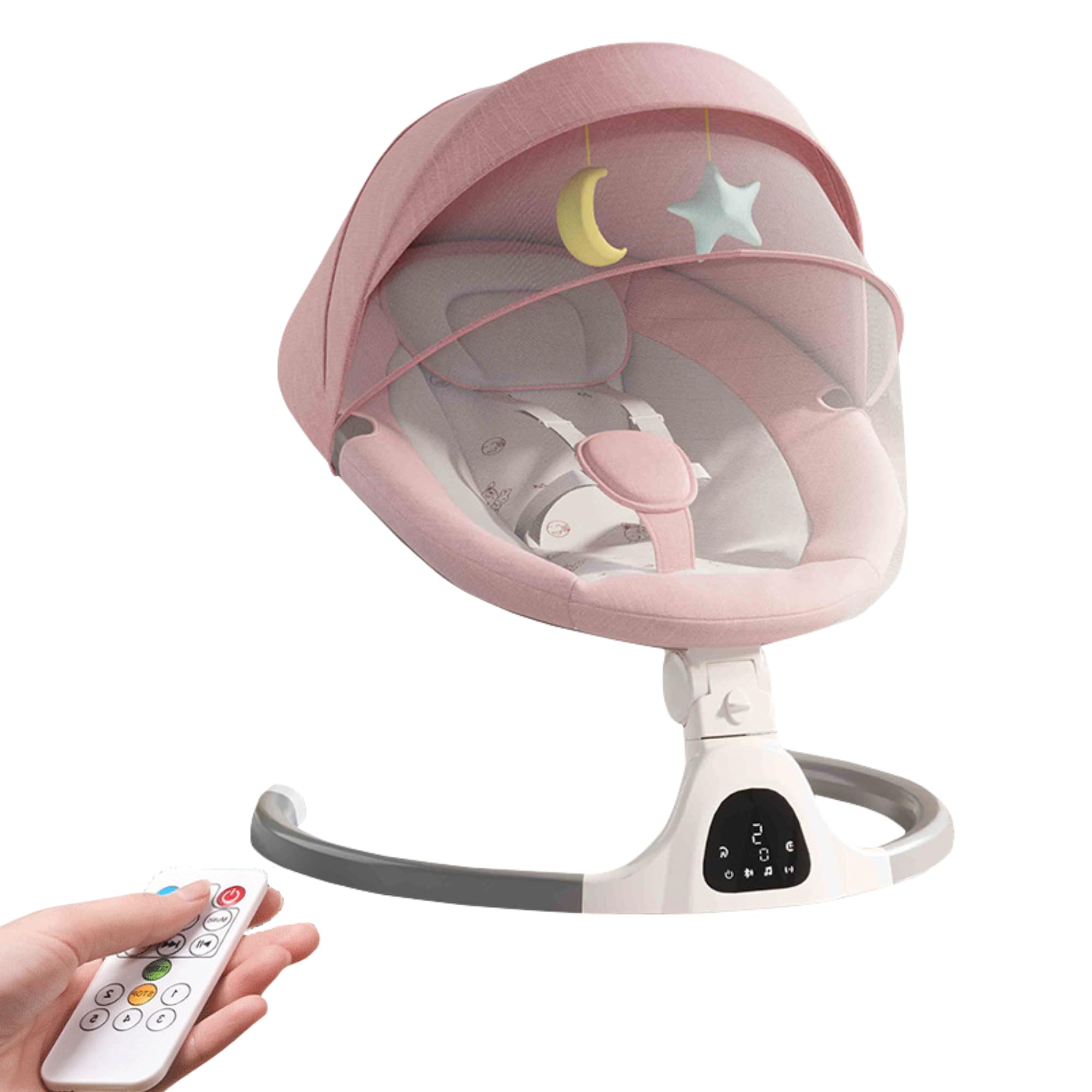 YAZOCO Sdraietta Neonati Elettrica 2 in 1 per neonati | da 0 a 15 kg, Cintura 5 punti, Telecomando e Bluetooth