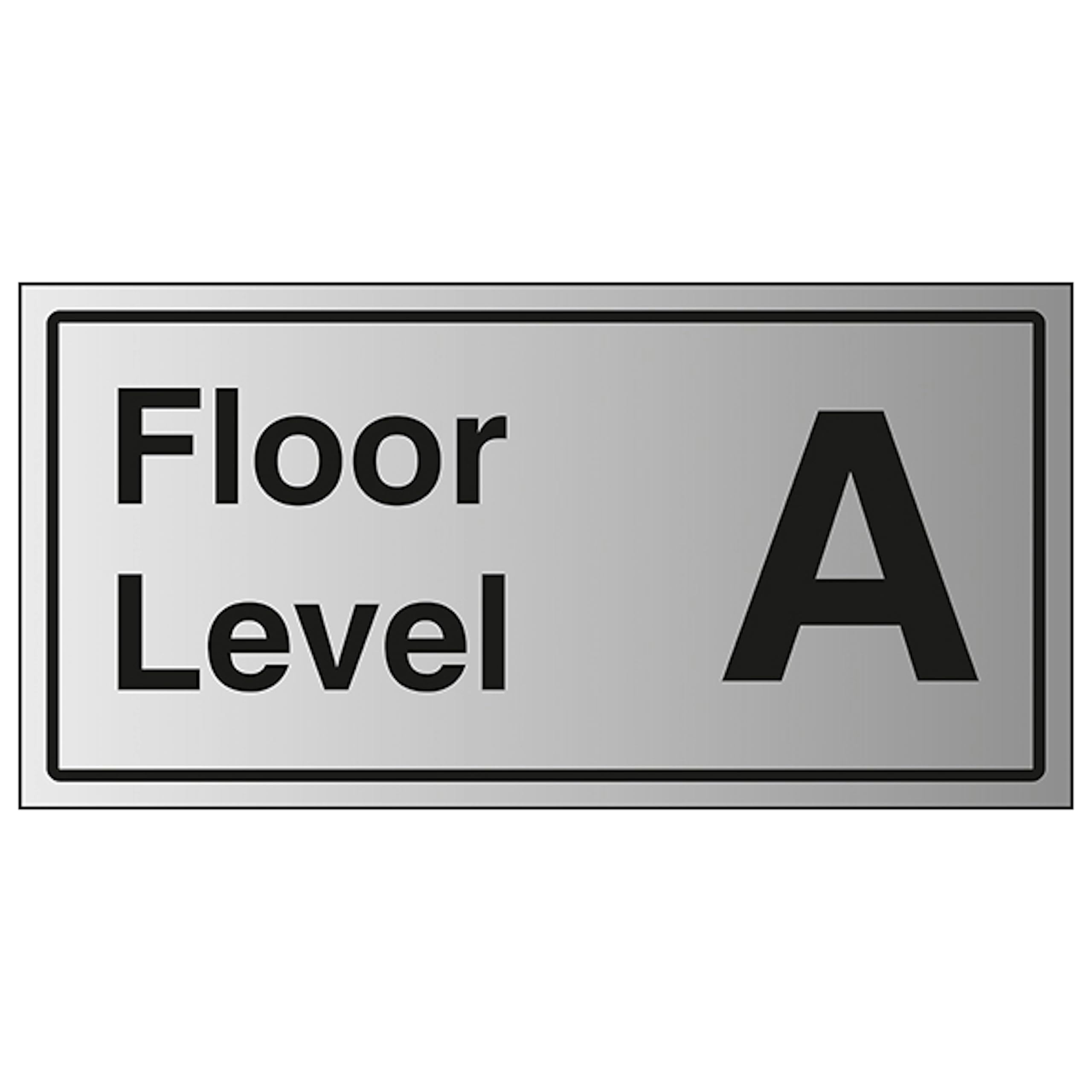 V Safety Floor Level A 600 x 300 mm - 1.6mm Aluminium Effect Rigid Plastic Safety Sign