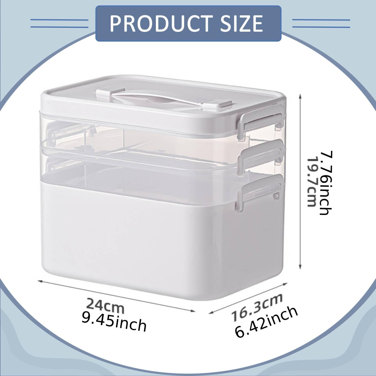 Qianly Contenitore Organizer Medico, Scatola di per casa e Soggiorno, 24x16.3x19.7 Cm 3