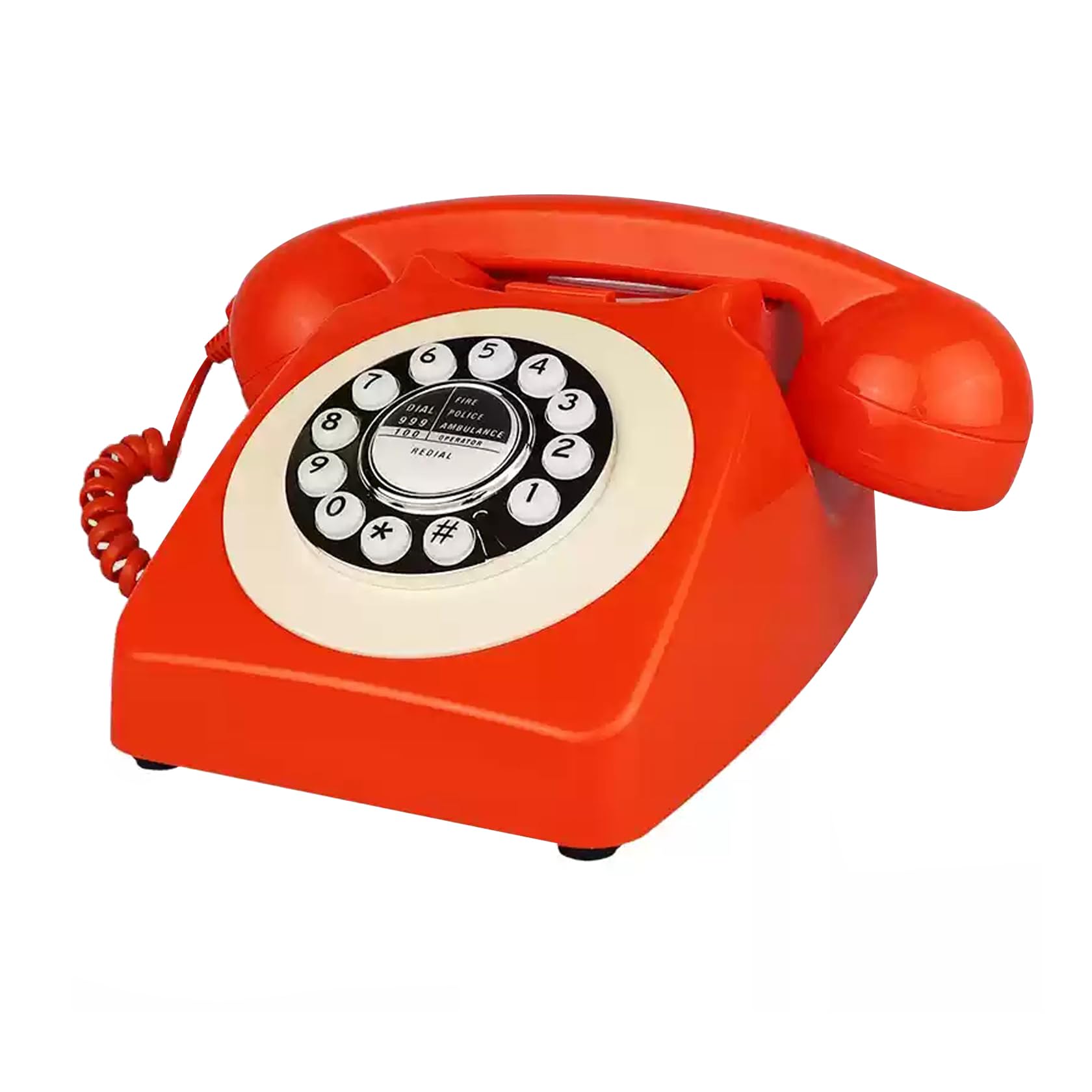 Teléfono retro, teléfono con cable, teléfonos de moda antigua, teléfono de escritorio antiguo vintage, teléfonos fijos clásicos de los años 80 para decoración del hogar y la oficina, teléfono