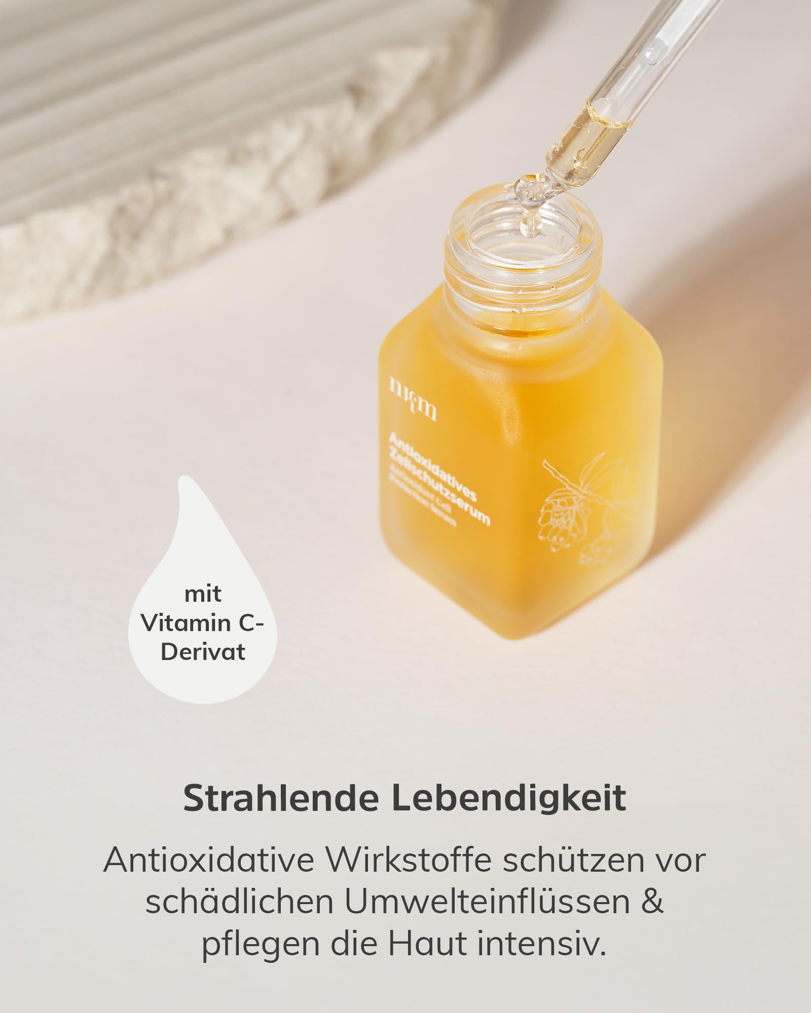 nkm Naturkosmetik München Antioxidatives Zellschutzserum - 30 ml - Gesichtsserum mit Vitamin C-Derivat - Schützend - Vegan - Für alle Hauttypen - Dermatologisch Getestet