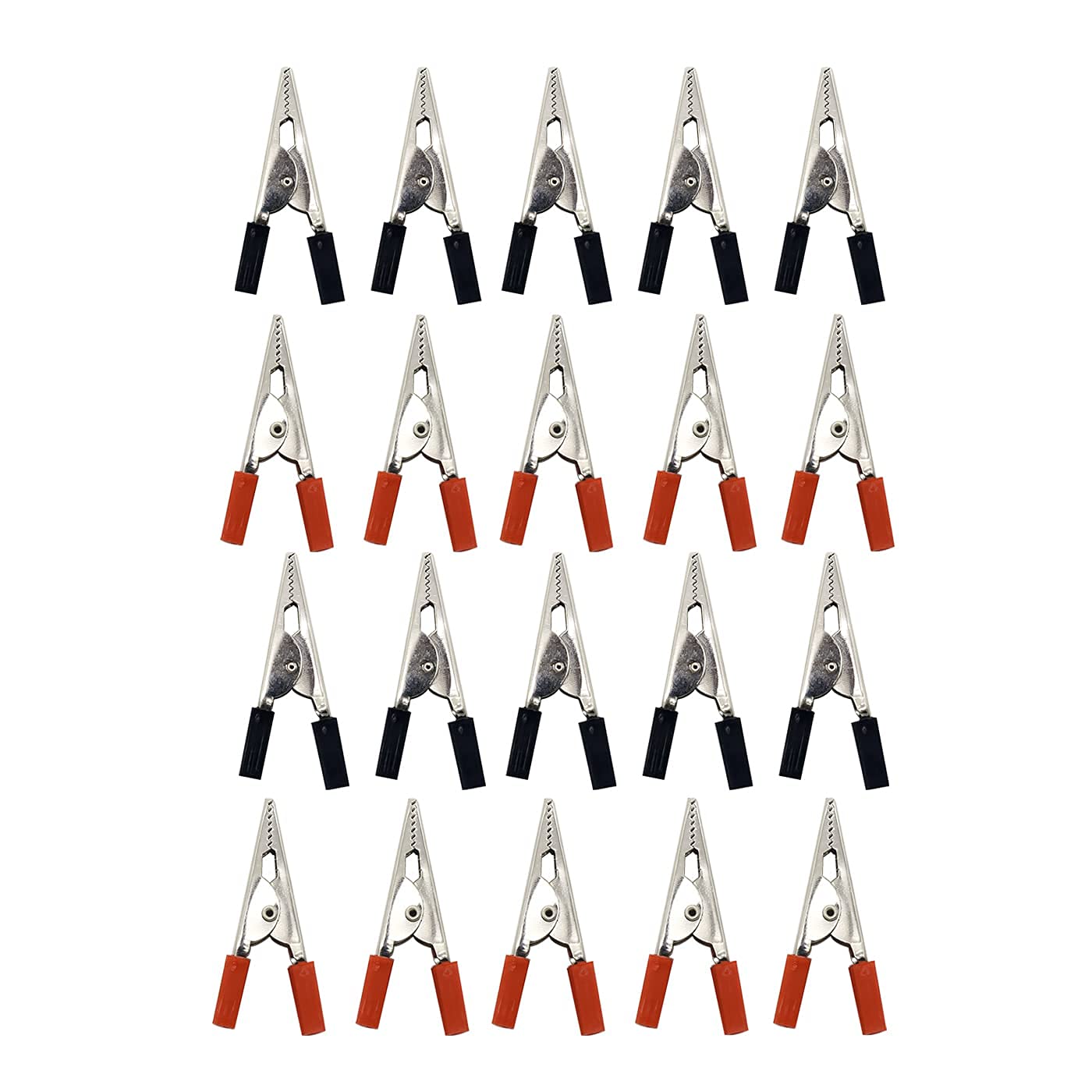 45mm Metal Alligator Clips Insulation Crocodile Clip Electrical Clamp Test Probe Meter Black Red Crocodile Clips for Battery PAIR OF 10-image-29