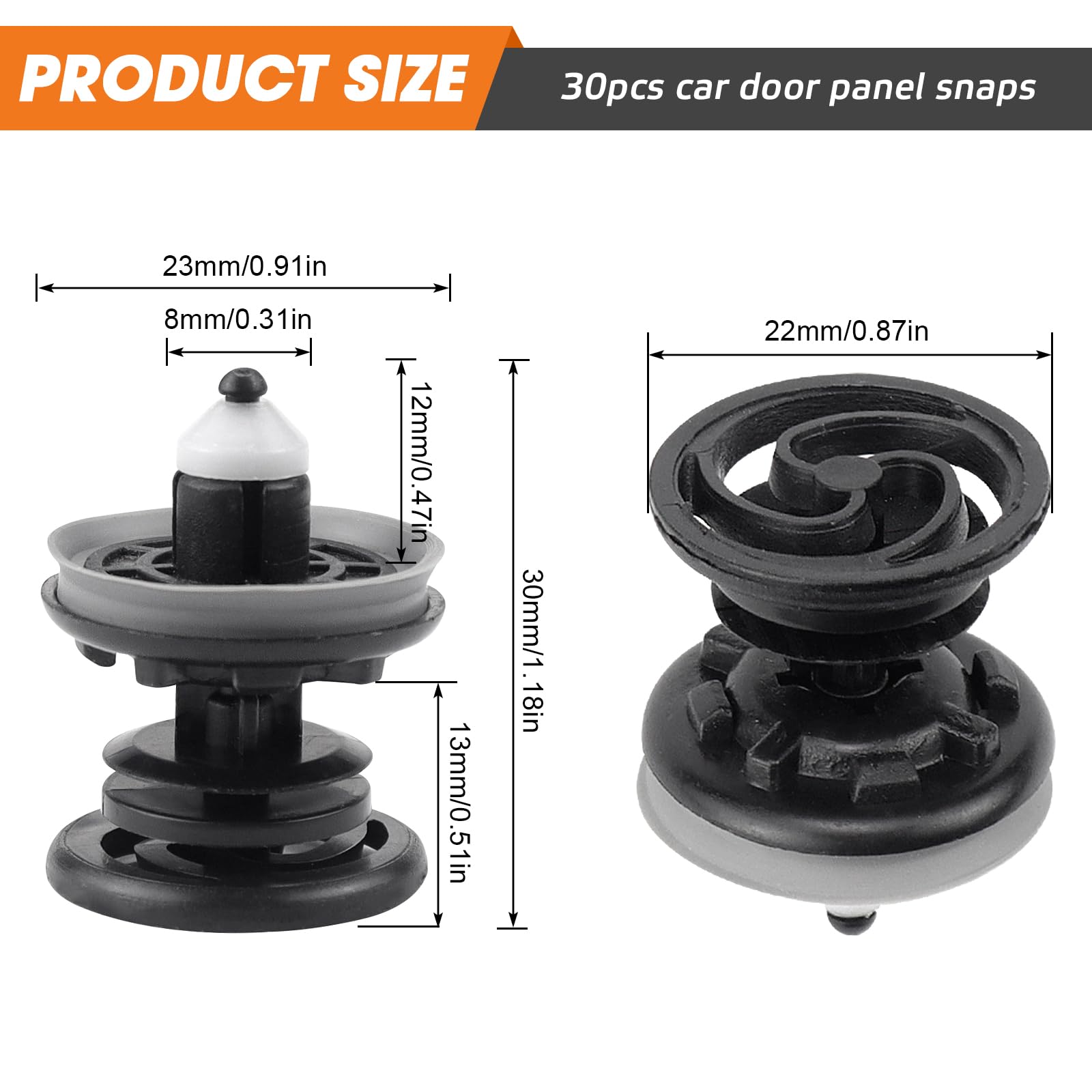 20 Clips De Fixation Pour Panneaux De Porte Voiture - Noir, Compatible VW T5 T6, Polo, Passat