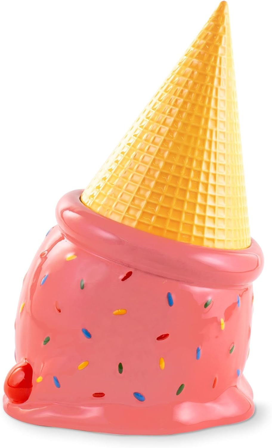 ban.do Ceramic Cookie Jar, Novelty Cookie Container, Treat and Candy Jar, Ice Cream Cone, 2403390