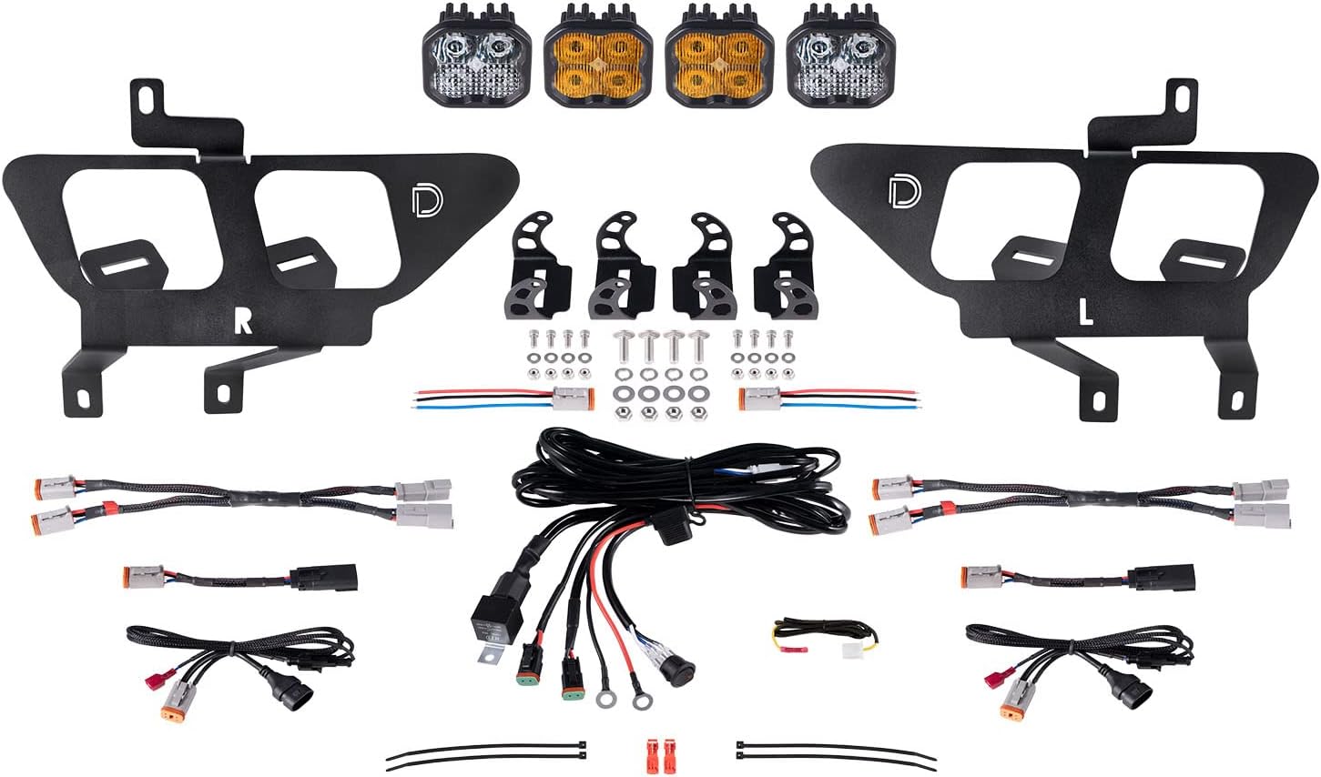 Diode Dynamics Stage Series Fog Pocket Kit compatible with Ford F-150 2021-2023 with Backlight, Max Yellow with Backlight